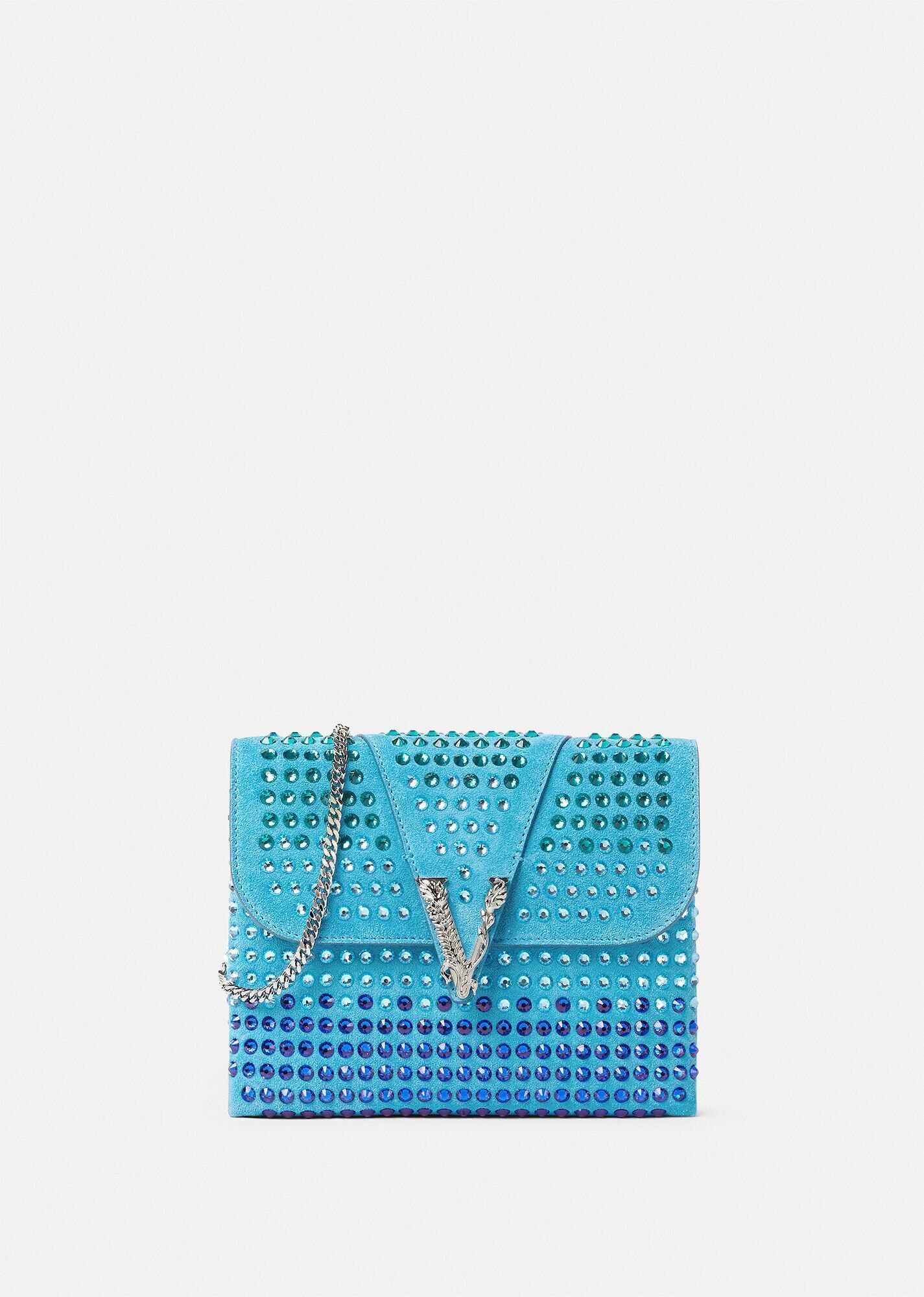 Virtus Suede Crystal Clutch - 1
