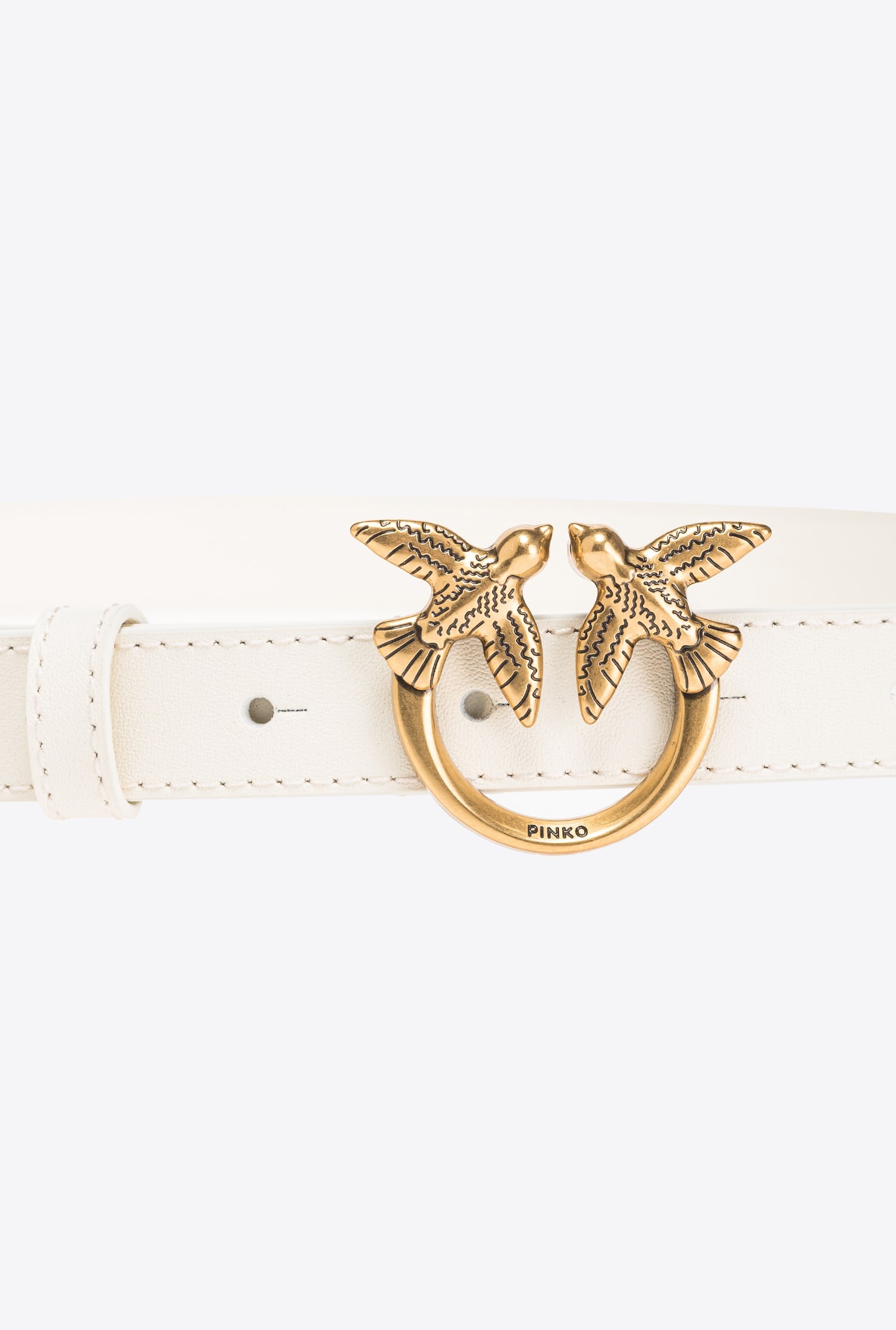 LOVE BIRDS THIN LEATHER BELT 2CM - 2