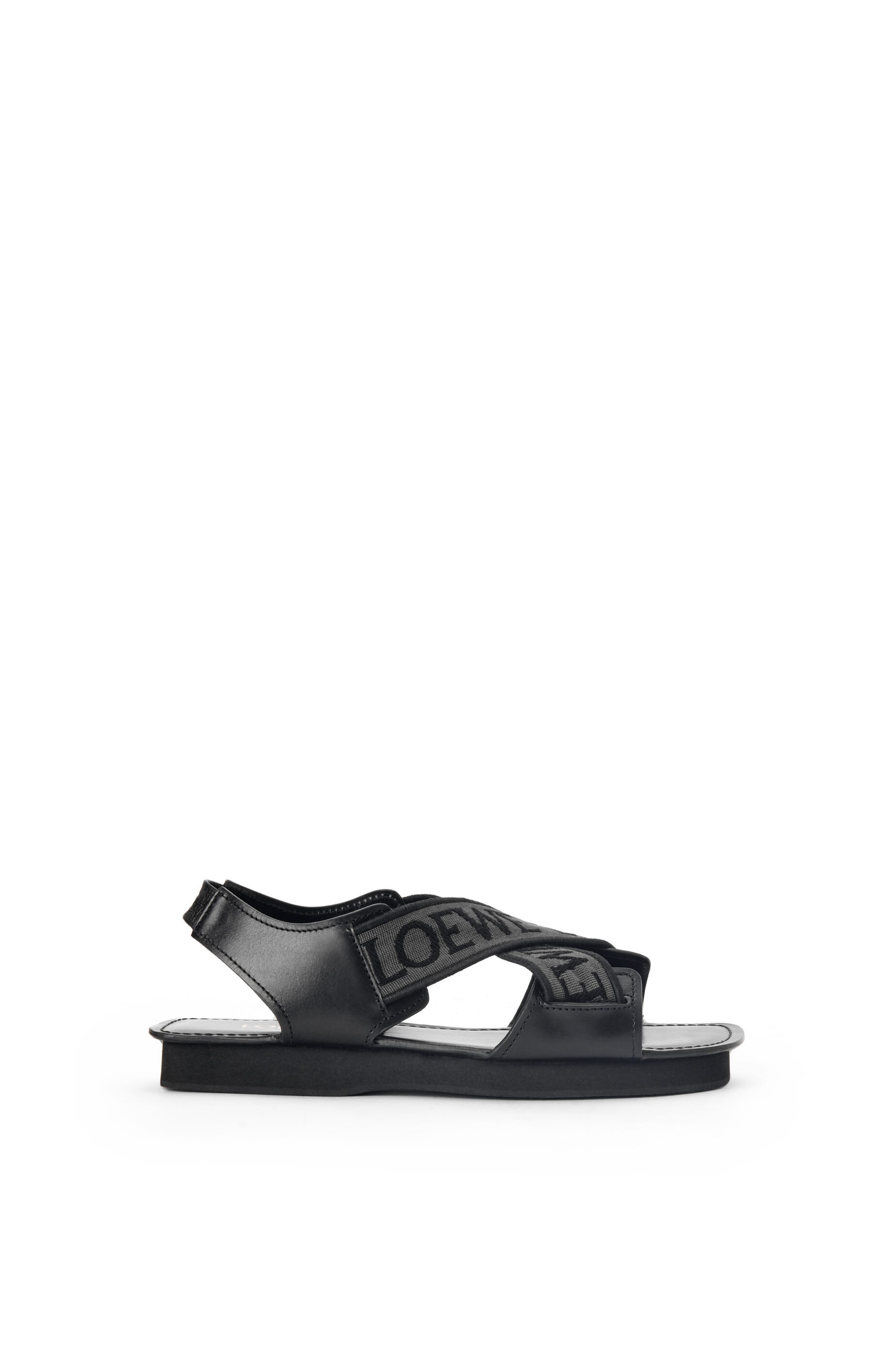 LOEWE Criss Cross sandal in jacquard and calfskin - 1