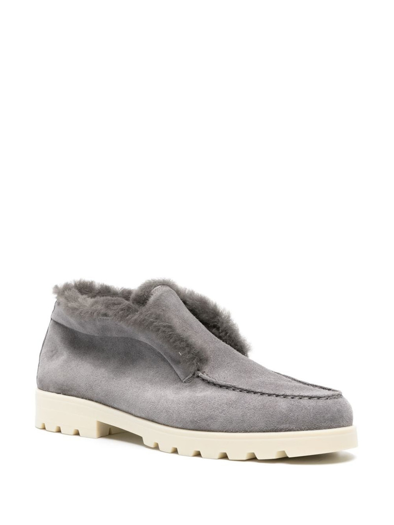 Santoni fur-trim suede desert boots outlook