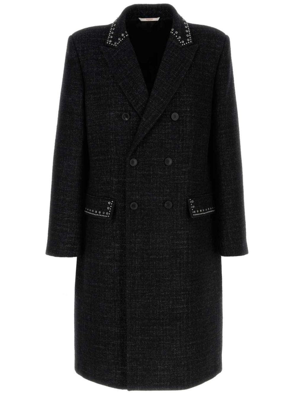 cabochon-embellished double-breasted coat - 1