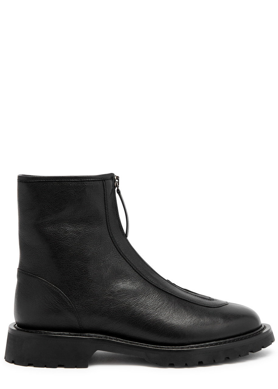 Legres Grained Leather Ankle Boots - 1
