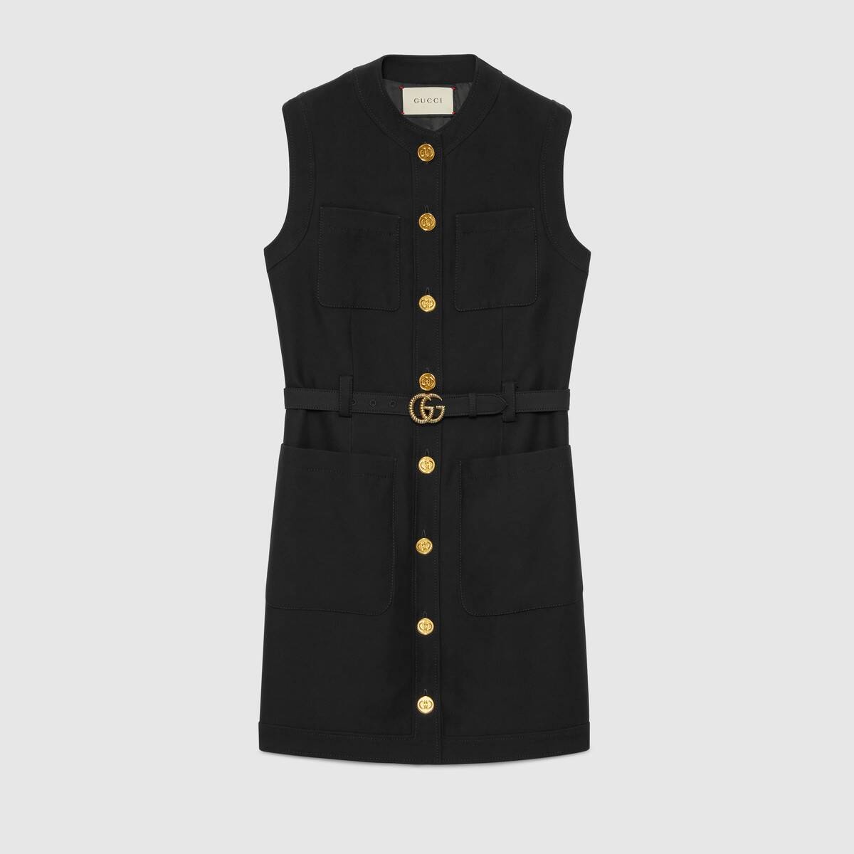 Cady silk wool vest with Double G - 1