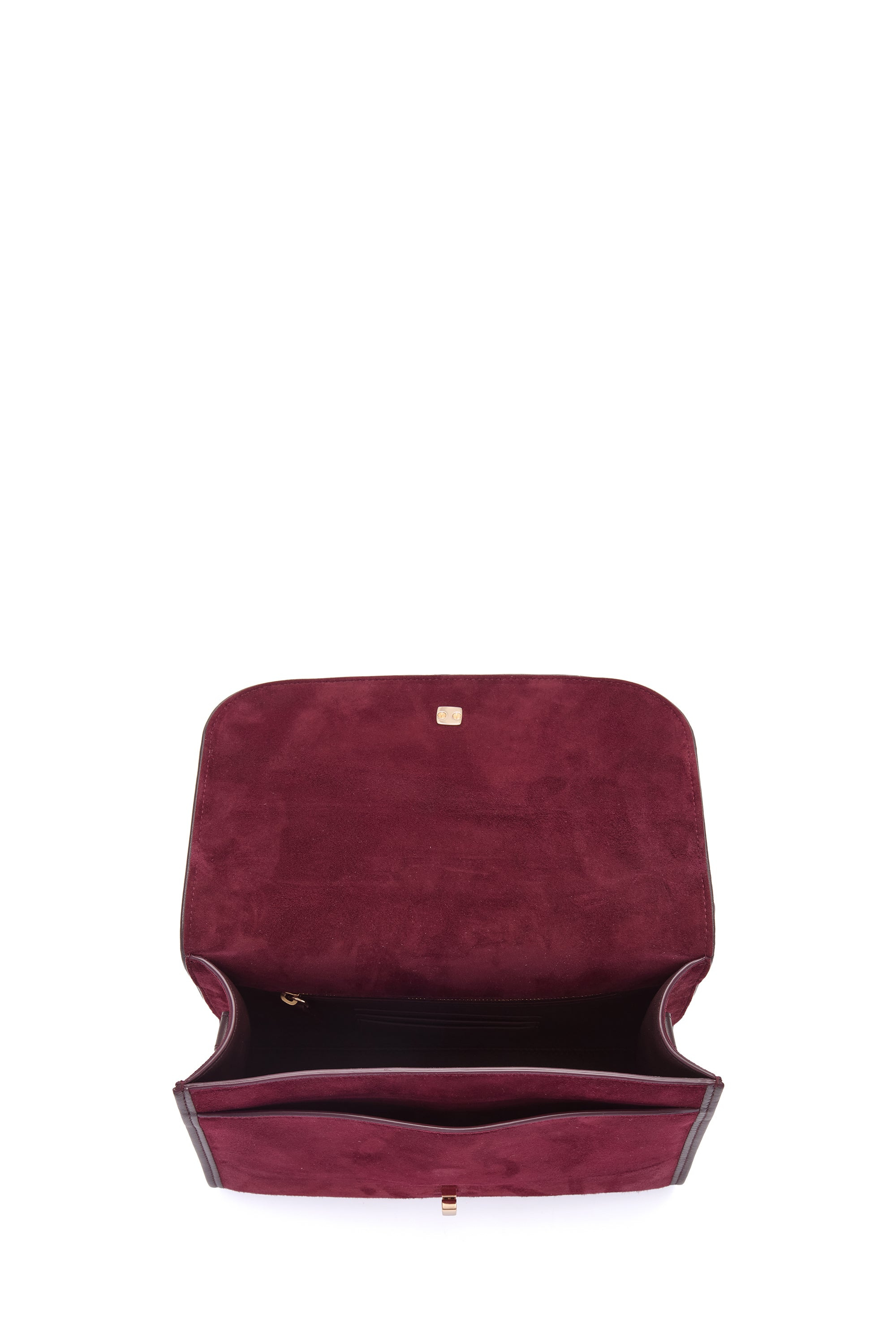 Medium Leonora Flap Bag in Bordeaux Suede - 4
