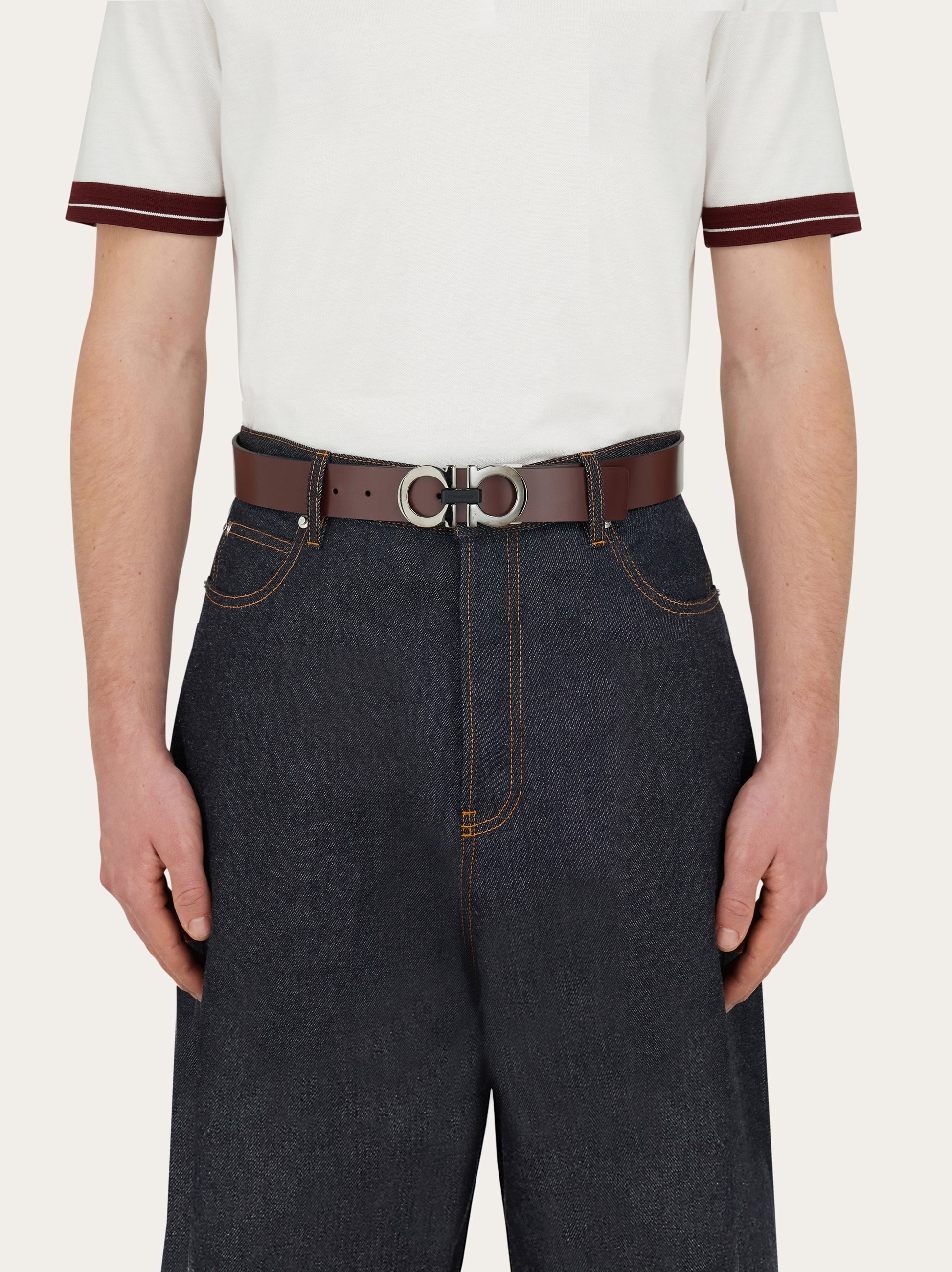 Reversible and adjustable Gancini belt - 4
