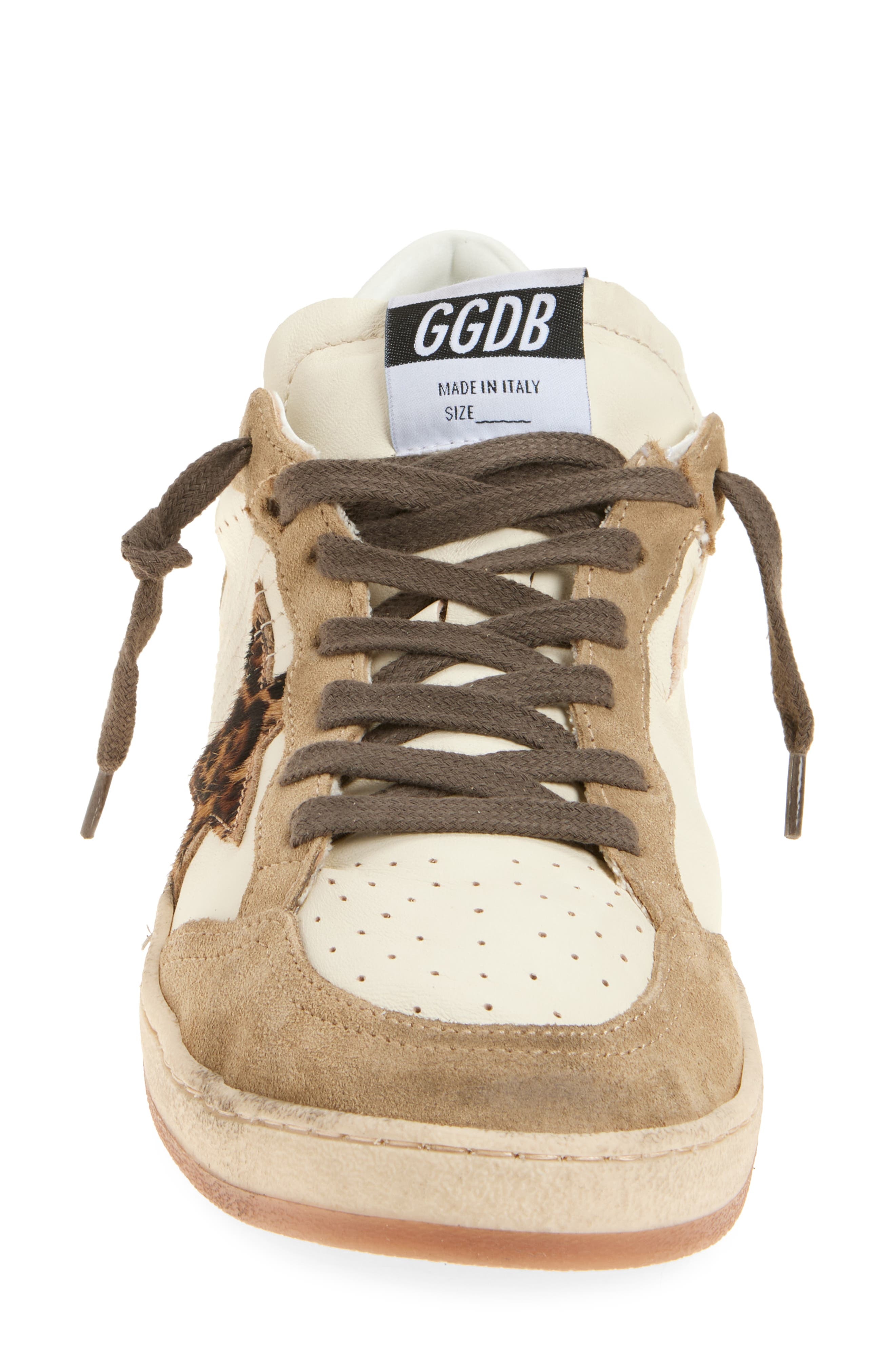Golden Goose Ball Star Sneaker in White/Brown/Gold at Nordstrom - 4