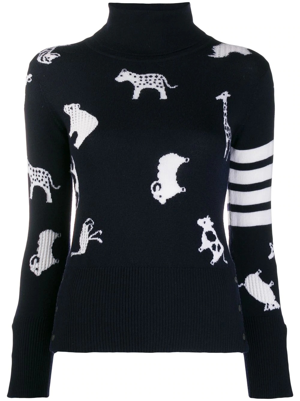 multi-animal turtle-neck jumper - 1