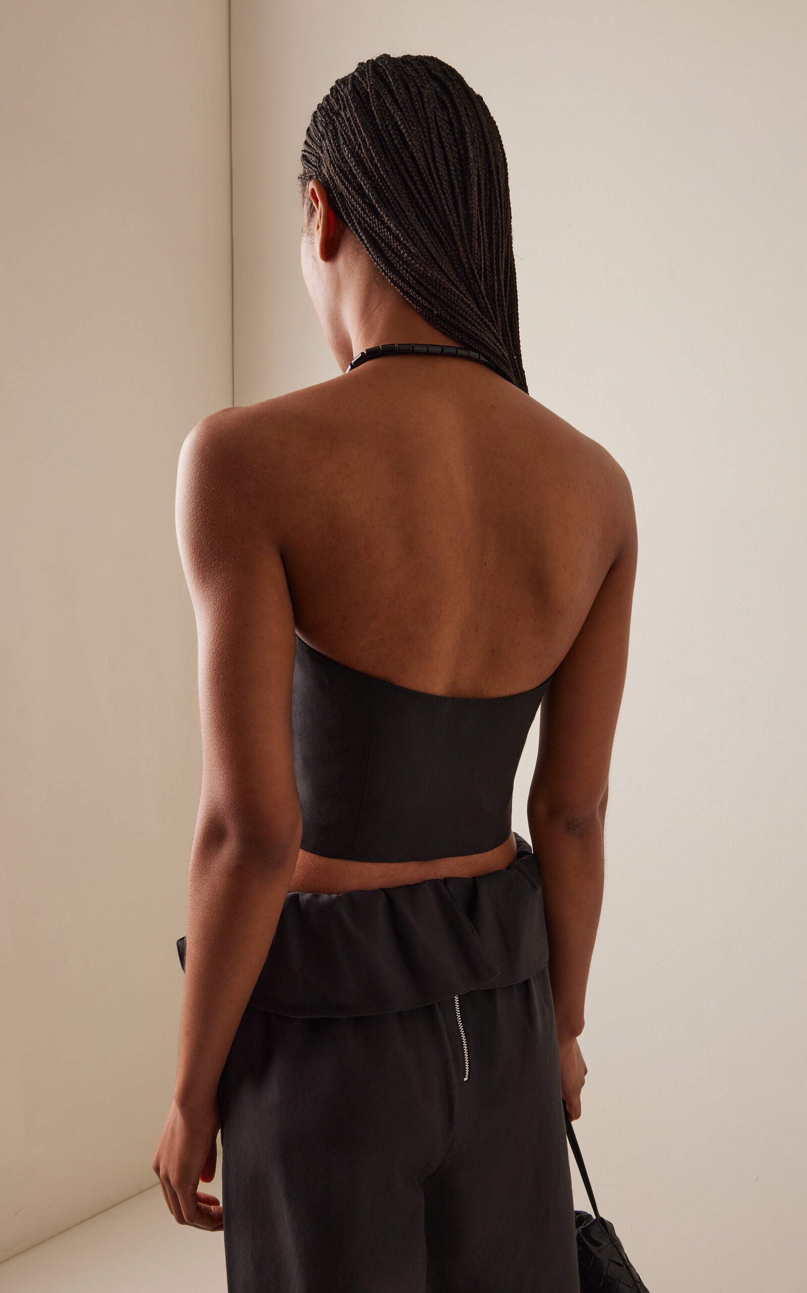 Exclusive Strapless Cotton-Silk Top black - 4
