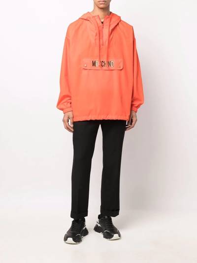 Moschino metallic-logo hooded anorak outlook