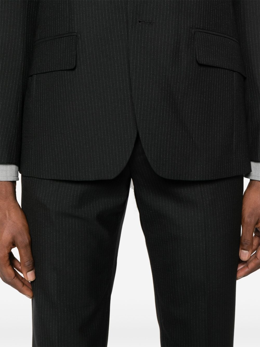 pinstriped single-breasted suit - 6