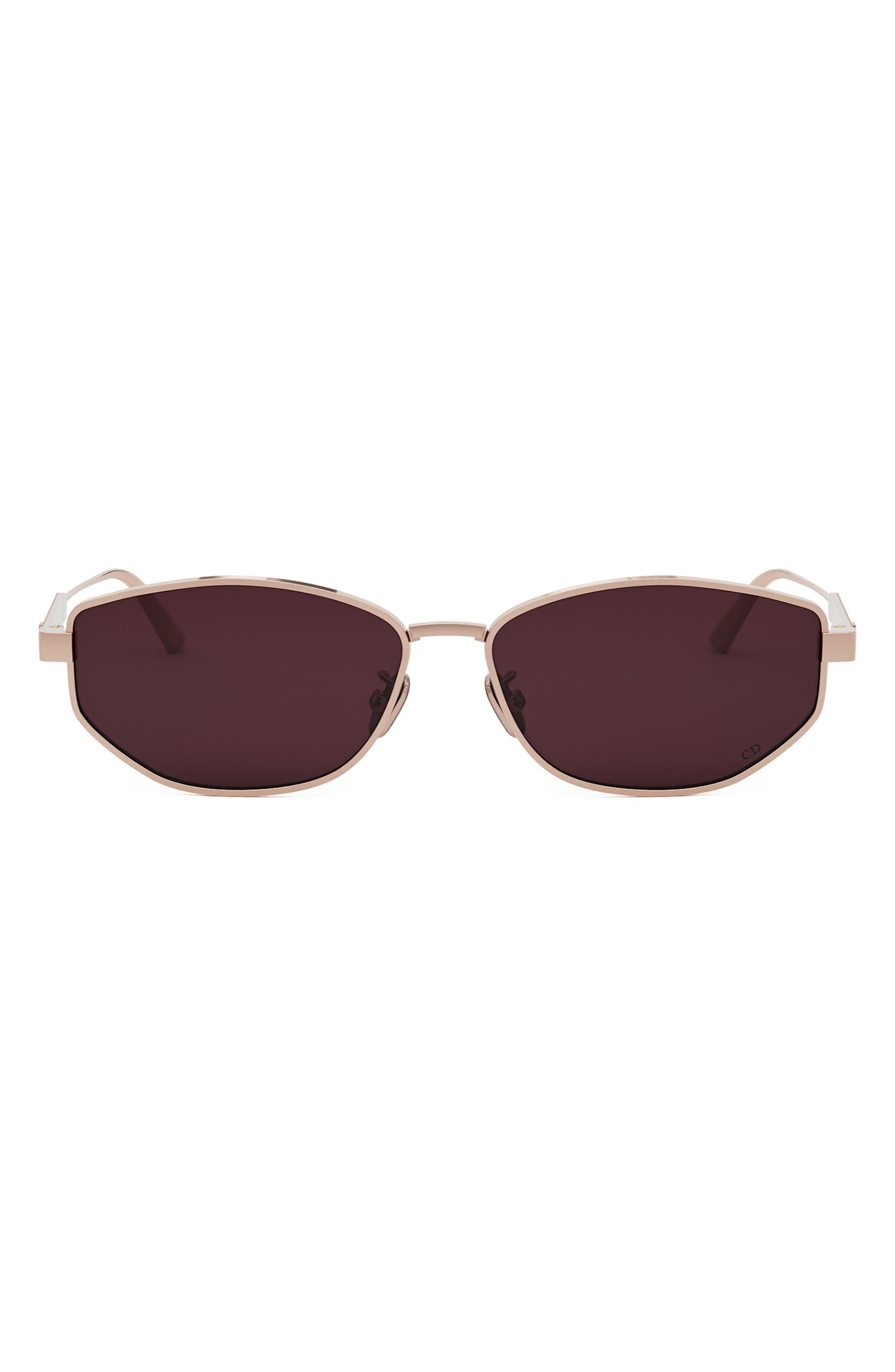 'DiorCannage B1U 57mm Oval Sunglasses in Shiny Rose Gold /Bordeaux at Nordstrom - 1