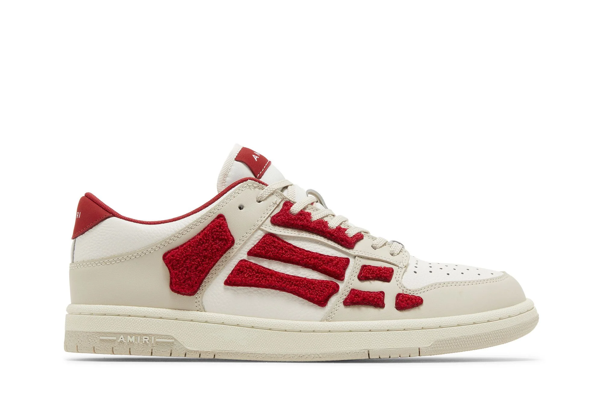 Amiri Skel Top Low 'White Red Chenille' - 1