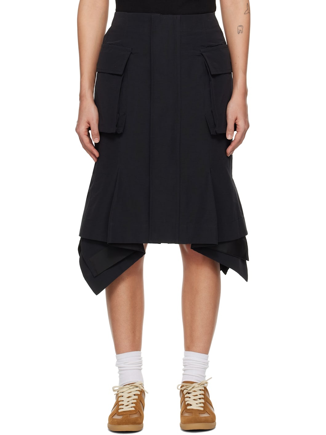 Black Grosgrain Midi Skirt - 1