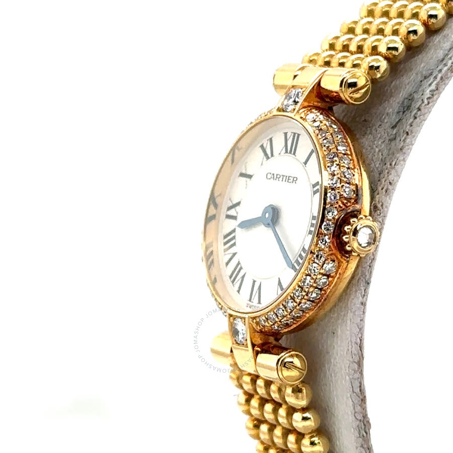 Pre-owned Cartier Panthere Vendome Quartz Diamond Silver Dial Ladies Watch 8057005 - 4