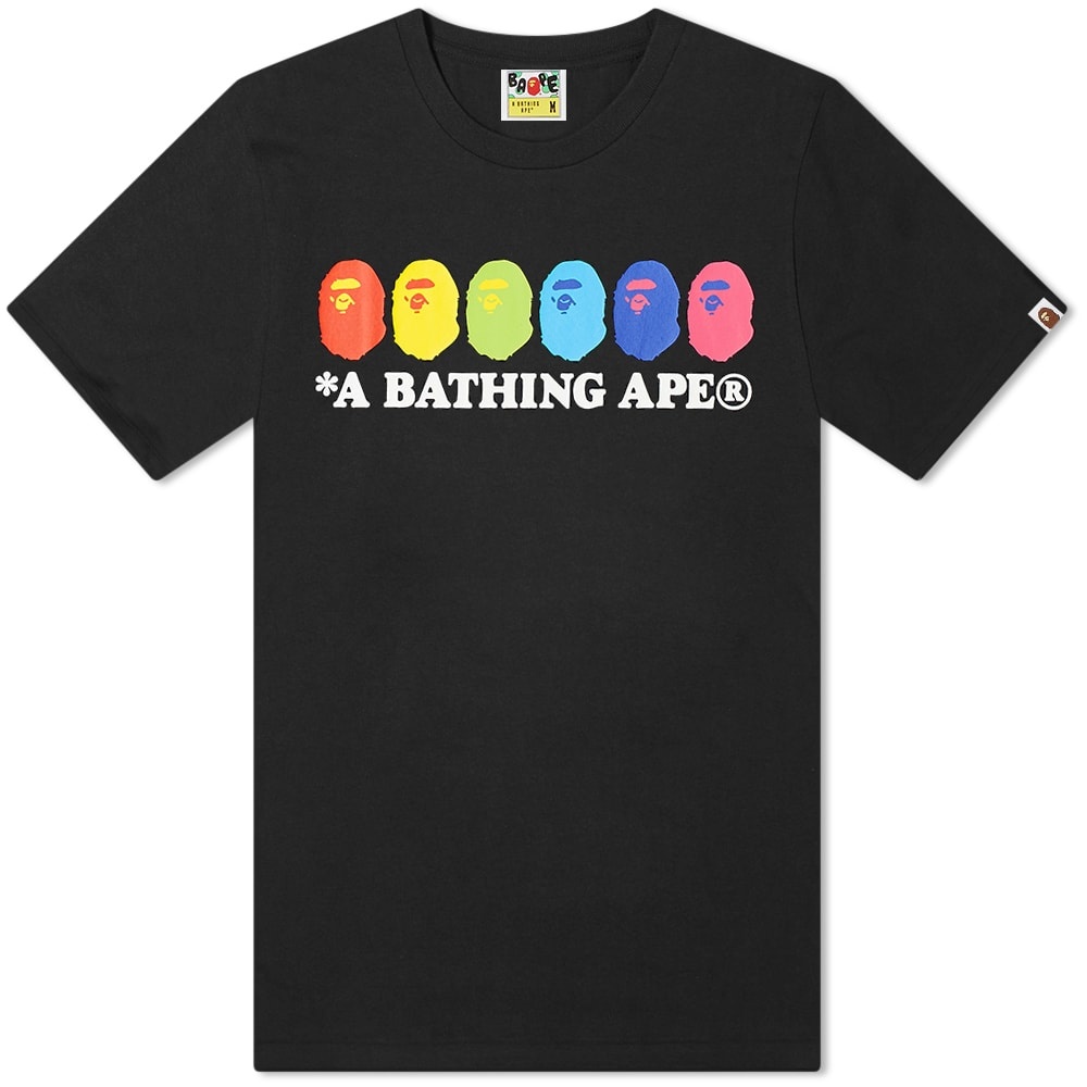 A Bathing Ape Colour Ape Heads Tee - 1