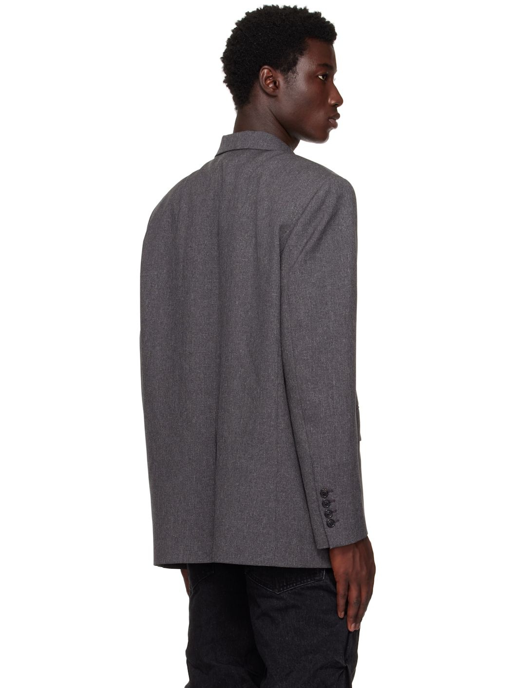 Gray Oversized Suit Blazer - 3