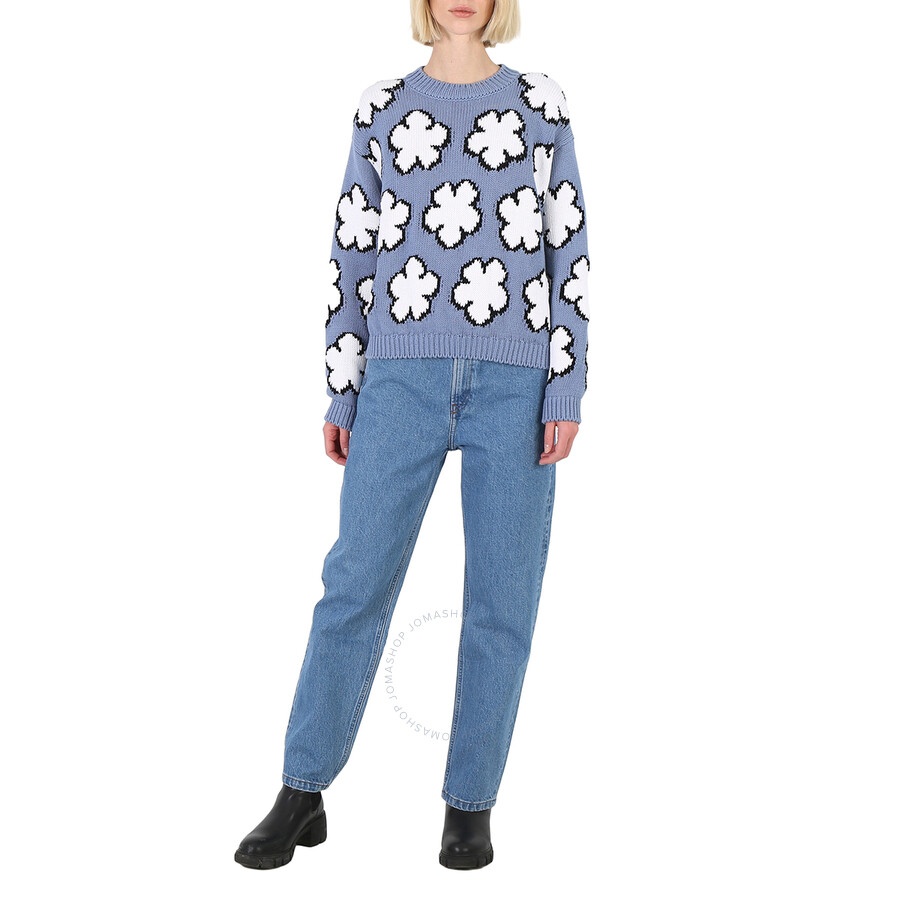 Kenzo Ladies Cyan Boke Flower Intarsia Jumper - 6