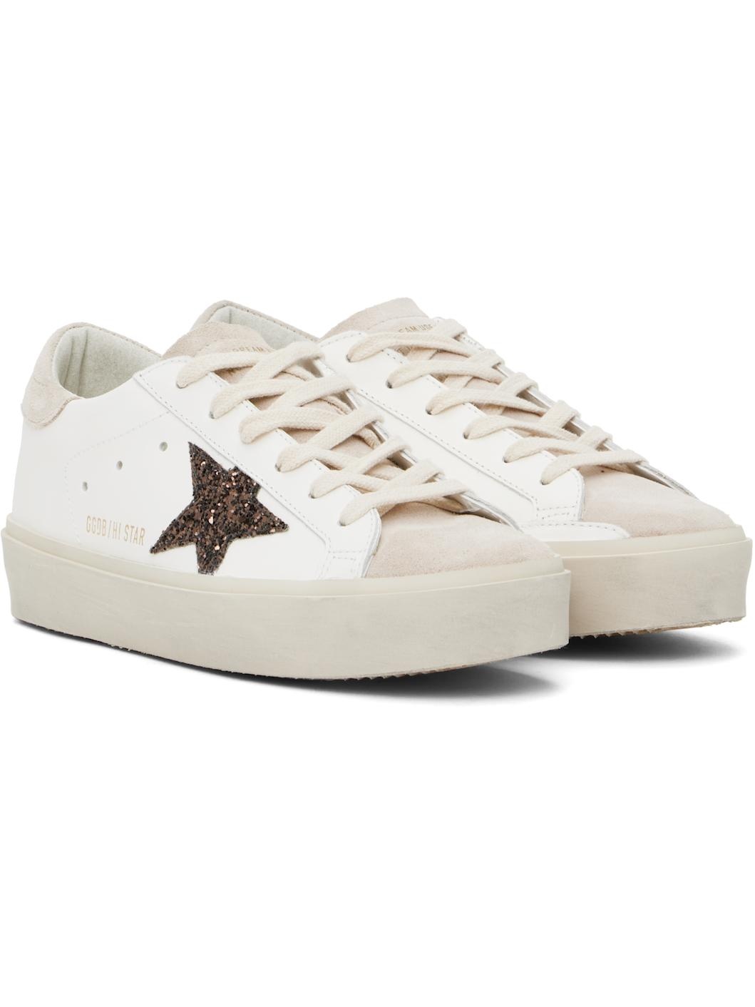 White & Beige Hi Star Sneakers - 4