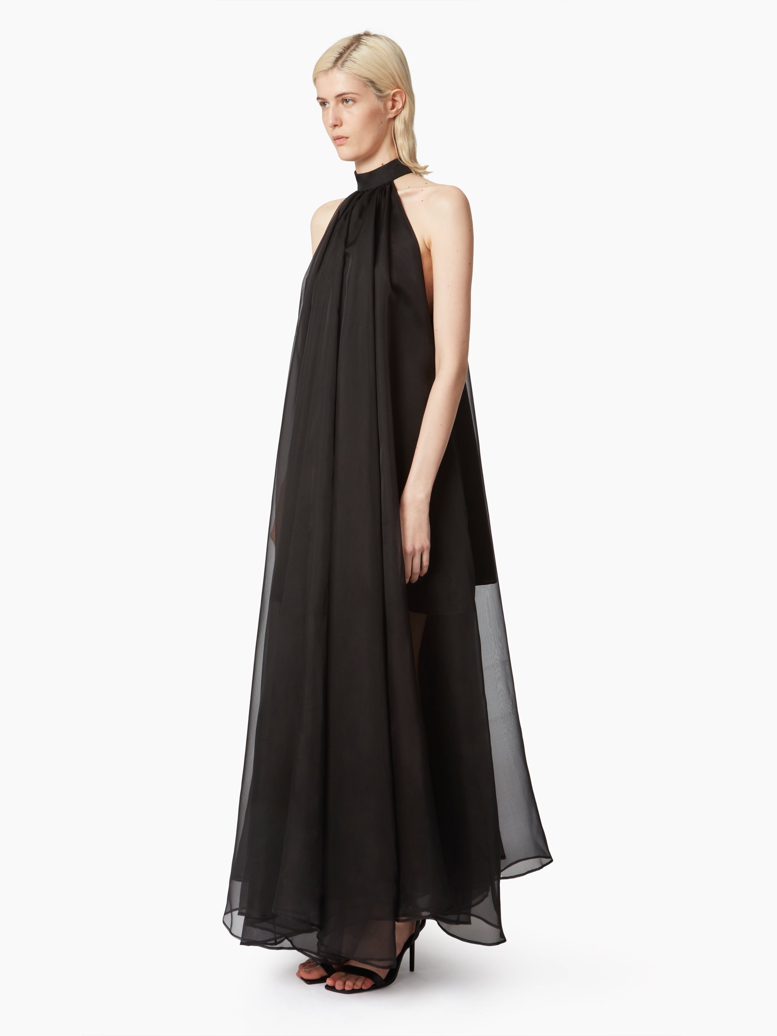 FLUID HALTERNECK TRANSPARENT DRESS - 2