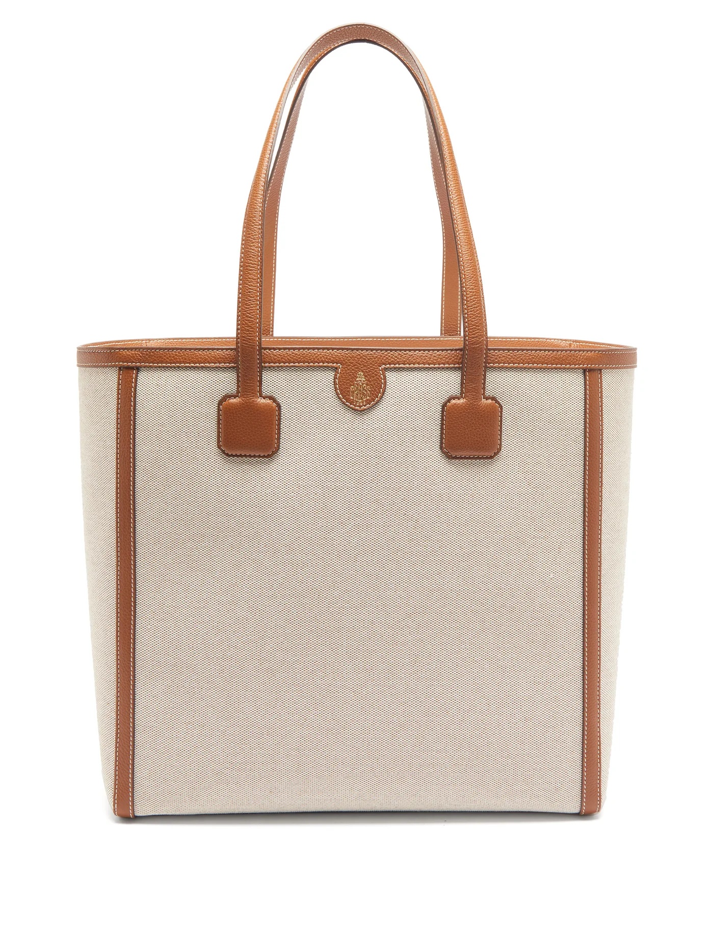 Antibes large leather-trimmed canvas tote - 1