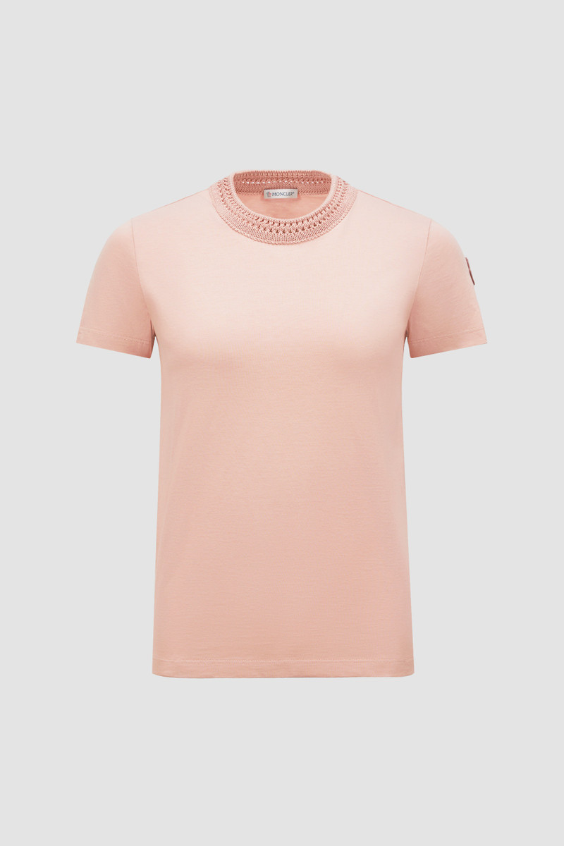 Crochet Accent Cotton T-Shirt 1