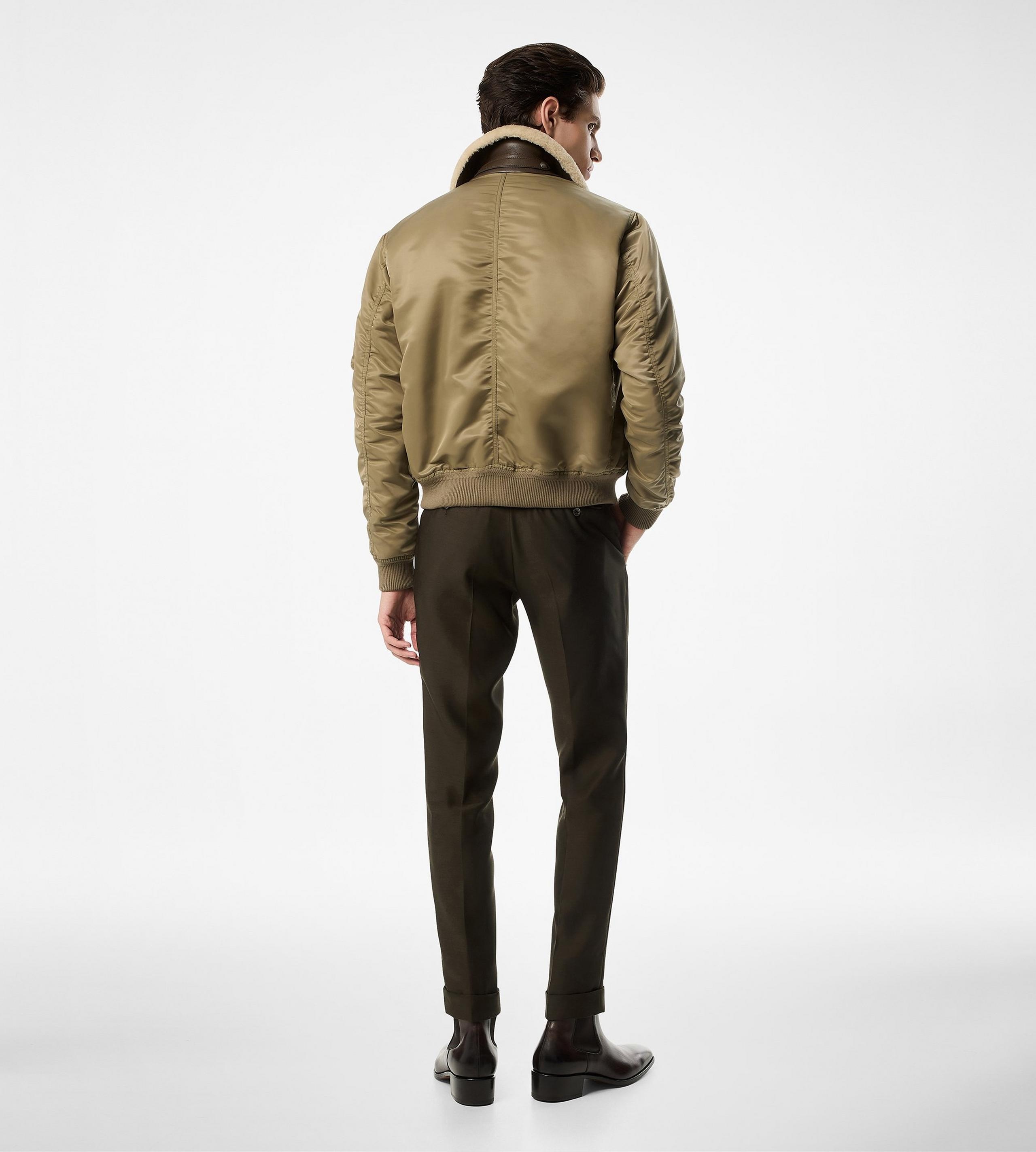 NYLON TWILL SHEARLING COLLAR FLIGHT BOMBER - 3