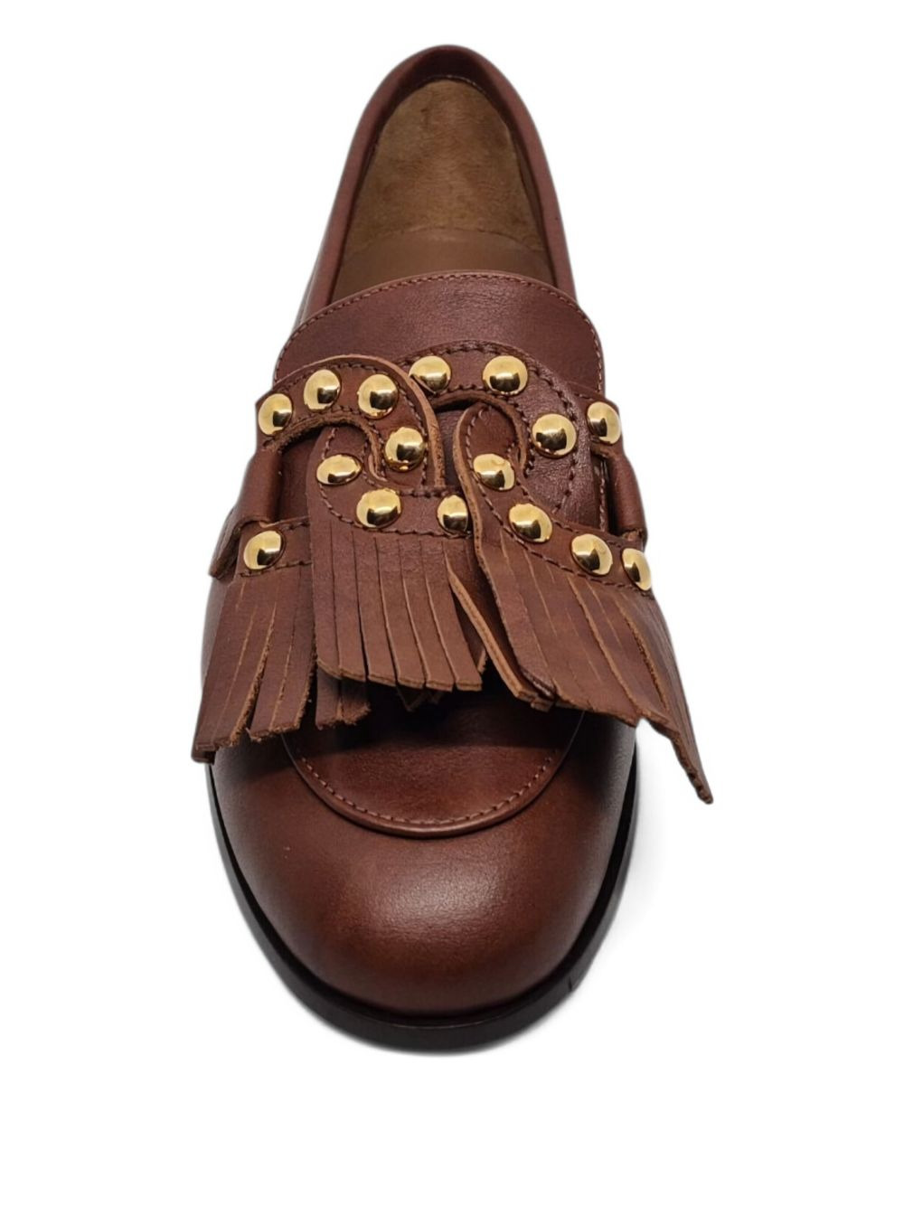 fringe-embellished studded loafers - 3