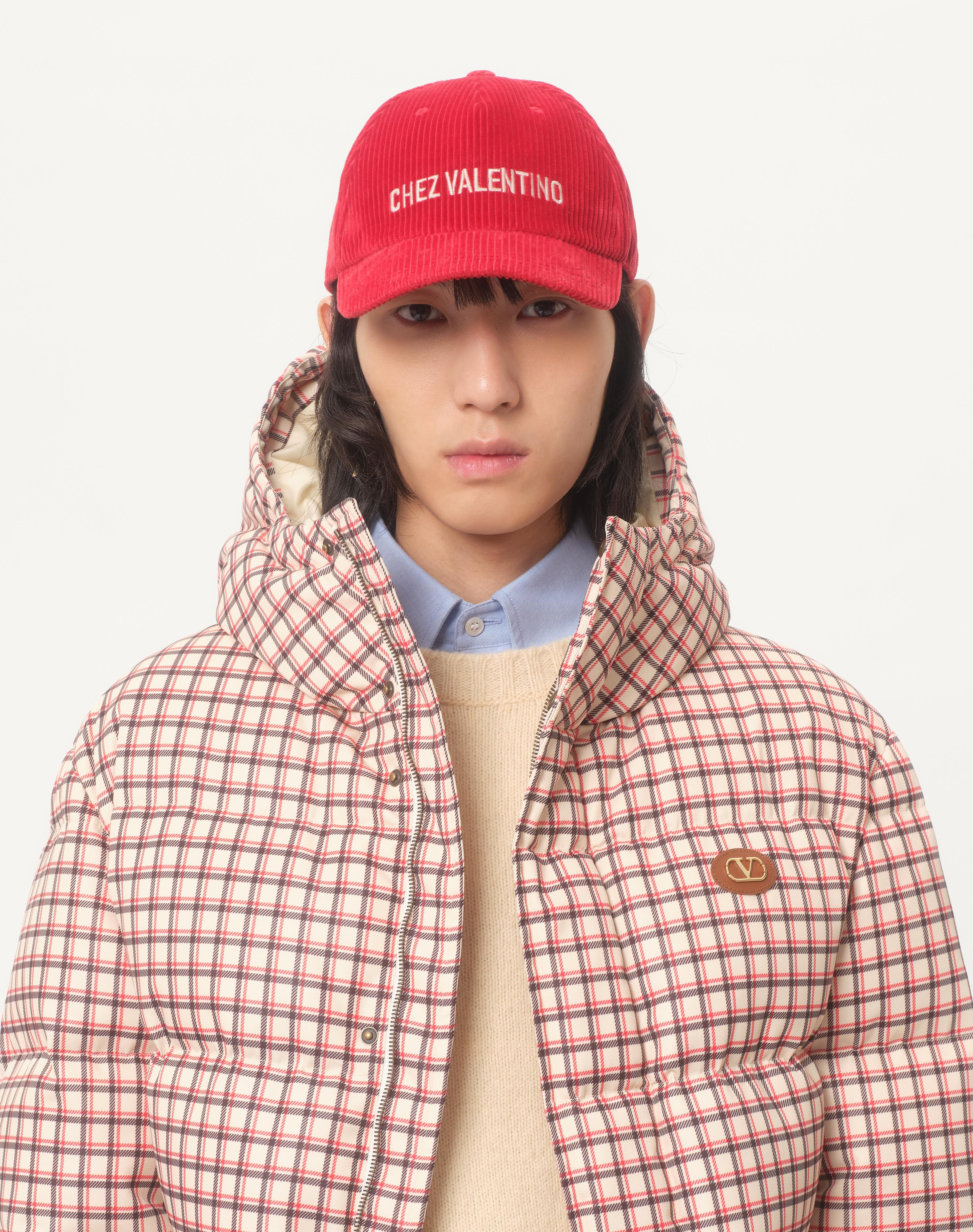 NYLON HOODED DOWN JACKET WITH VLOGO PATCH - 3
