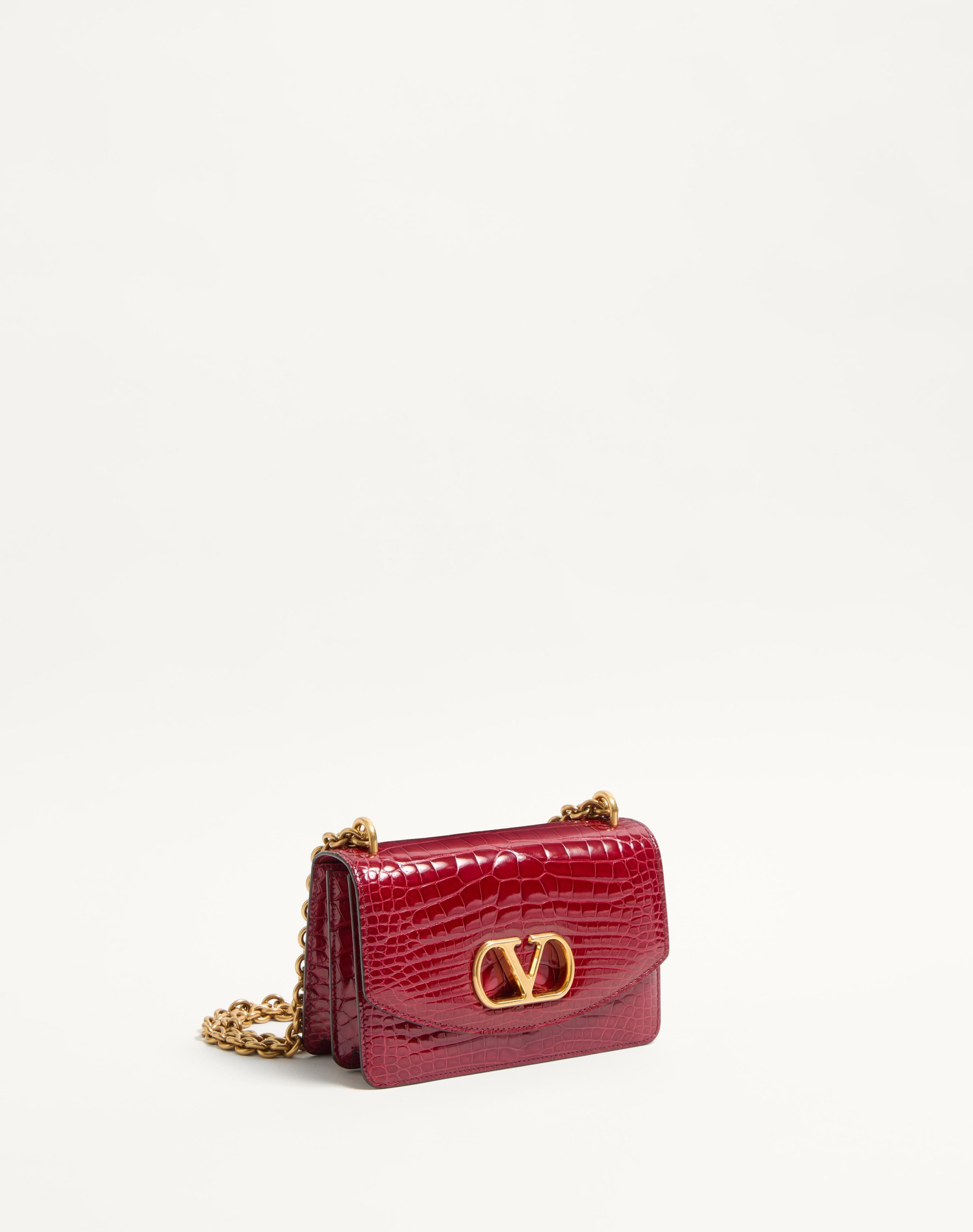 VALENTINO GARAVANI VAIN SMALL SHOULDER BAG IN CROCODILE LEATHER - 3