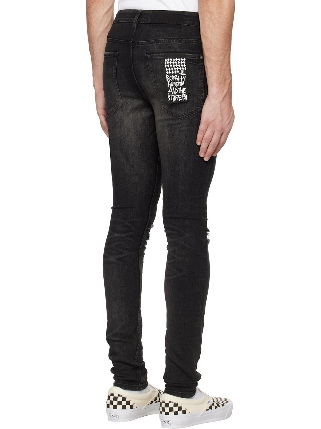 Black Van Winkle Tarr Repair Jeans - 3
