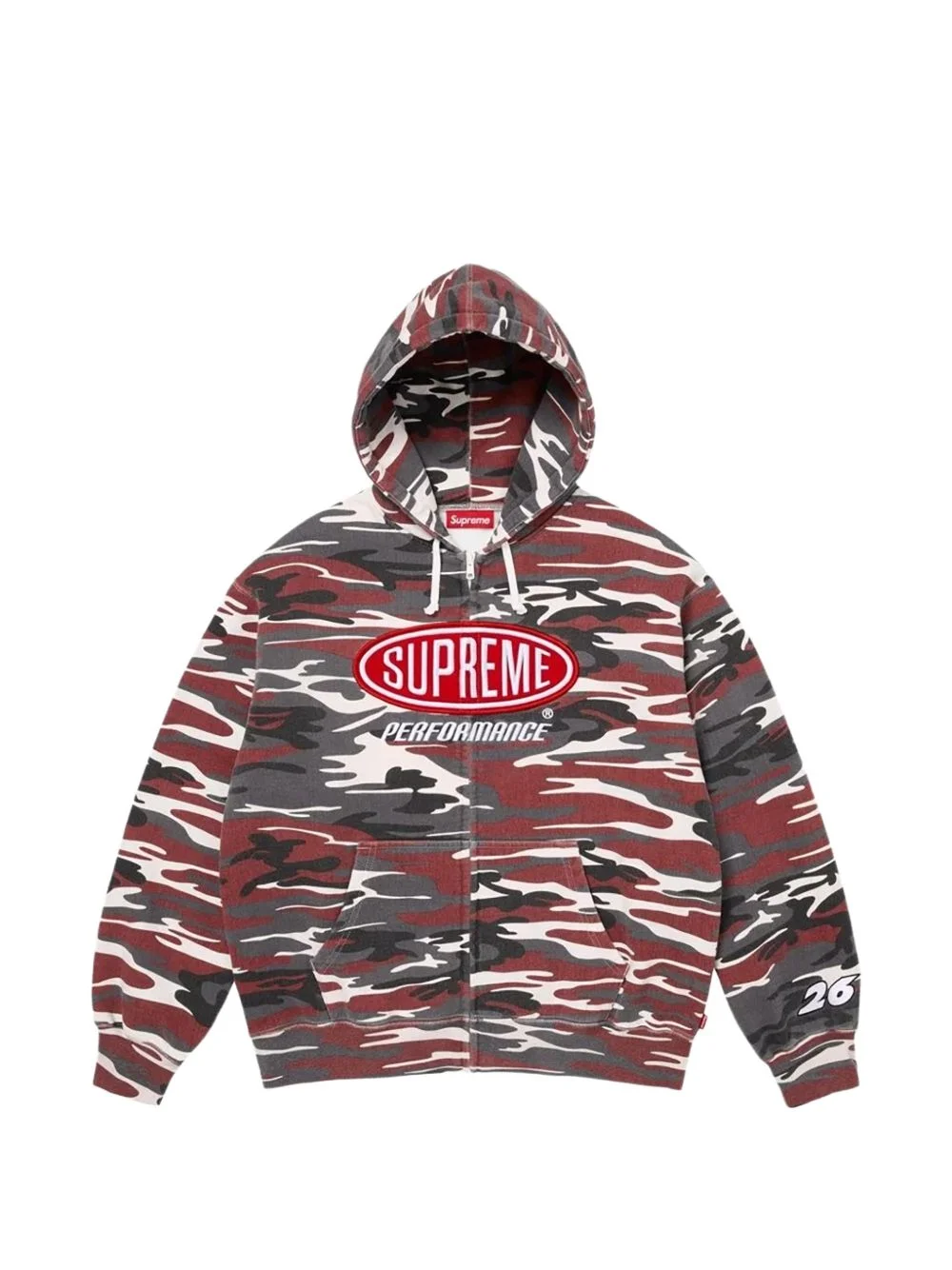 Performance camouflage-print zip-up hoodie - 1
