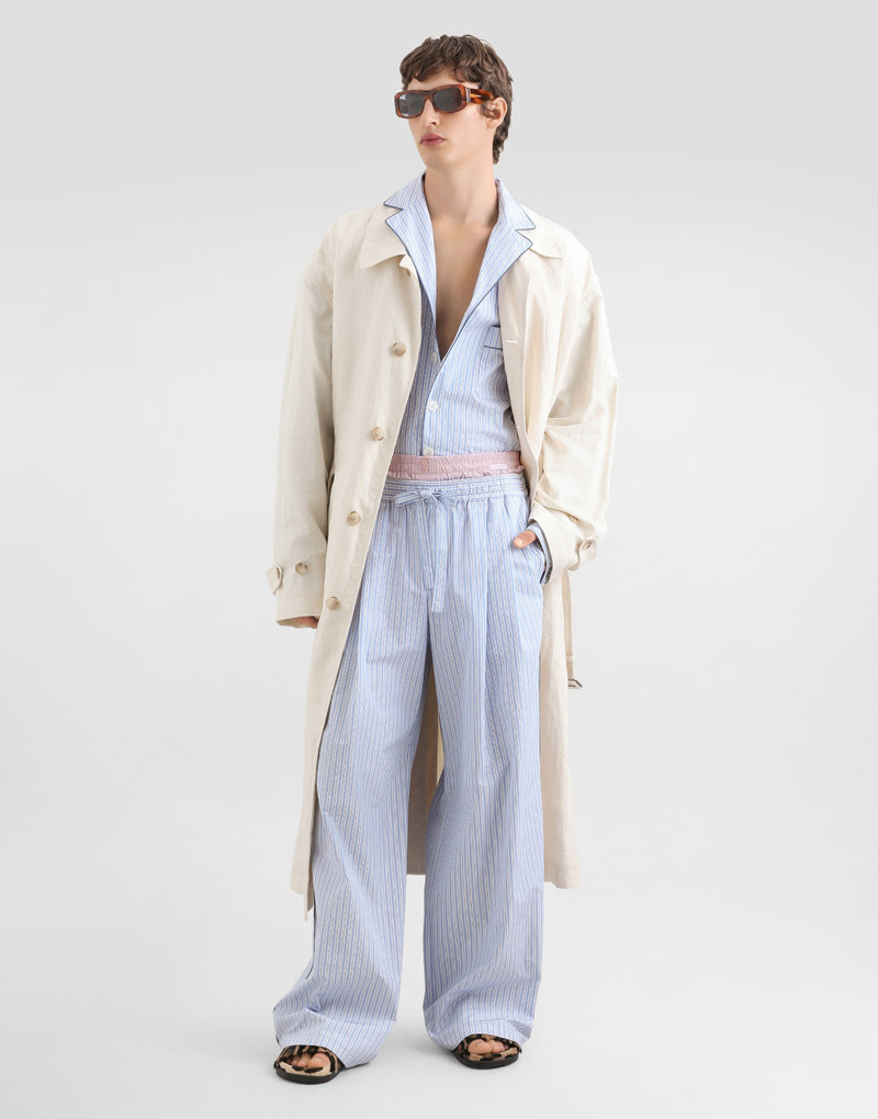 Dolce & Gabbana Cotton-linen trench coat with buttons outlook