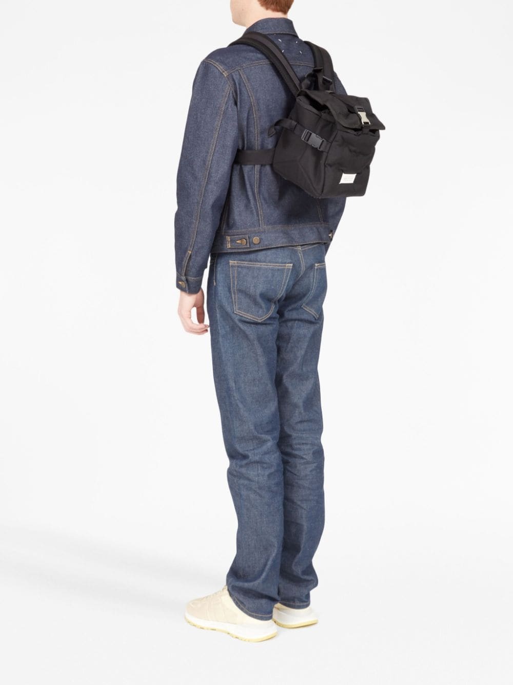 numbers-patch quilted backpack - 3