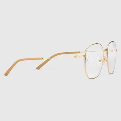 GUCCI Rectangular-frame metal glasses outlook