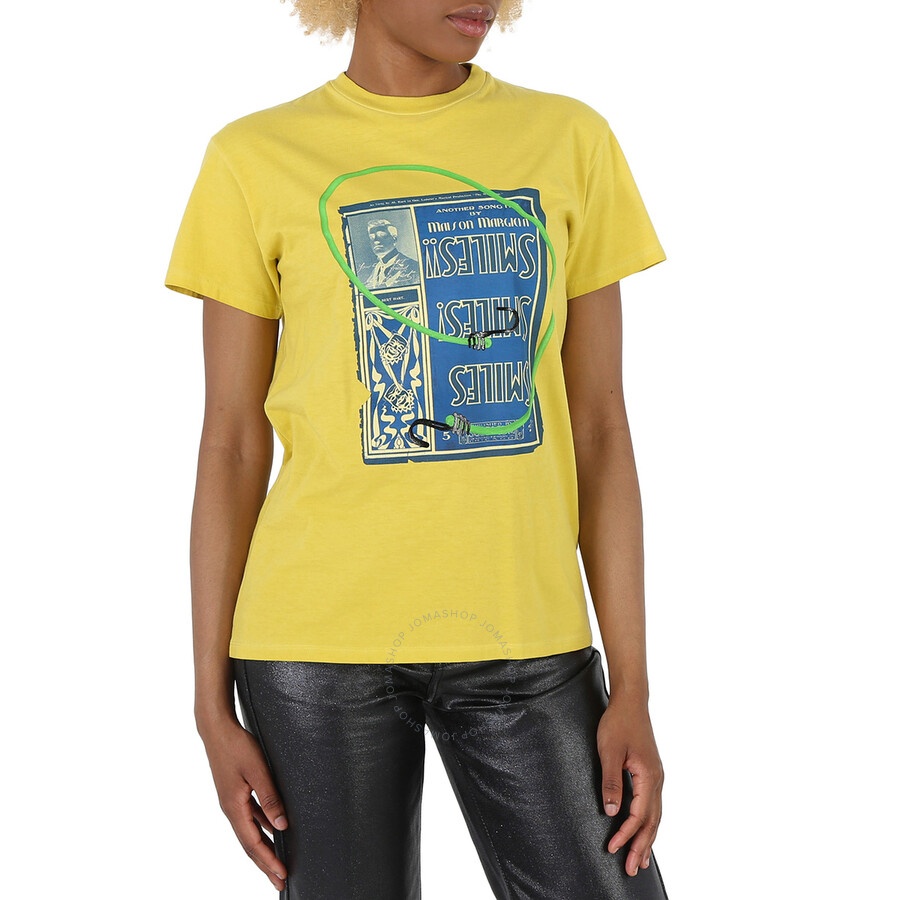 Maison Margiela Yellow Circus Smile Collage Print Cotton T-Shirt - 5