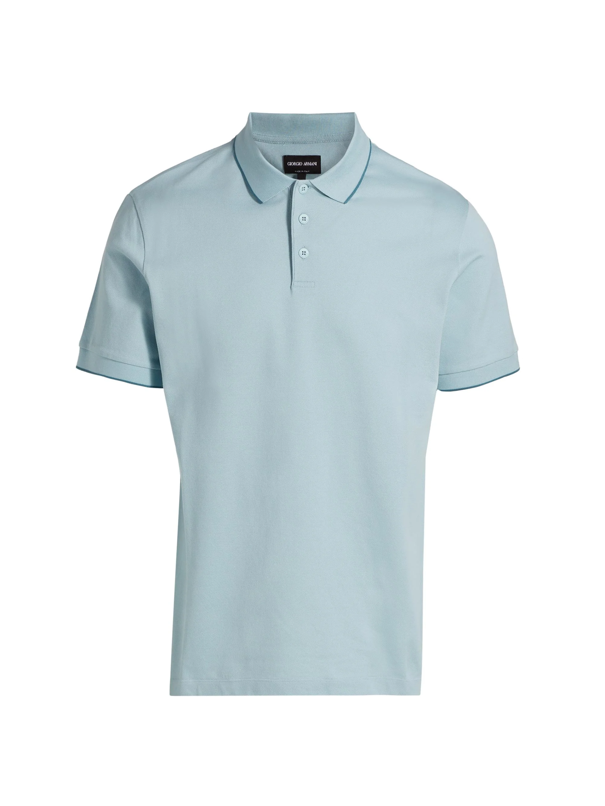 Men's Tipped Jersey Polo Shirt - Aqua - 1