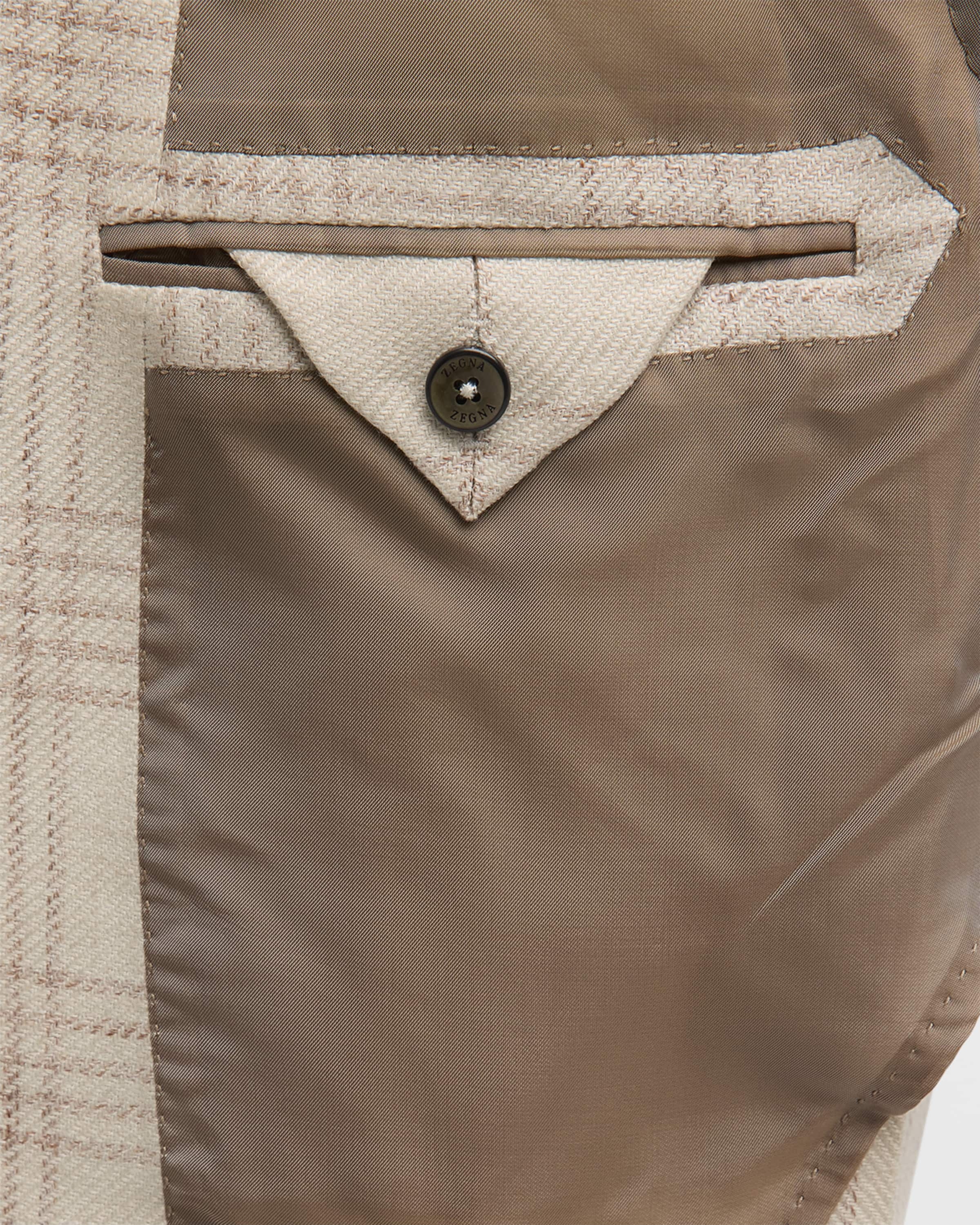 Men's Large Check Linen-Blend Sport Coat - 4