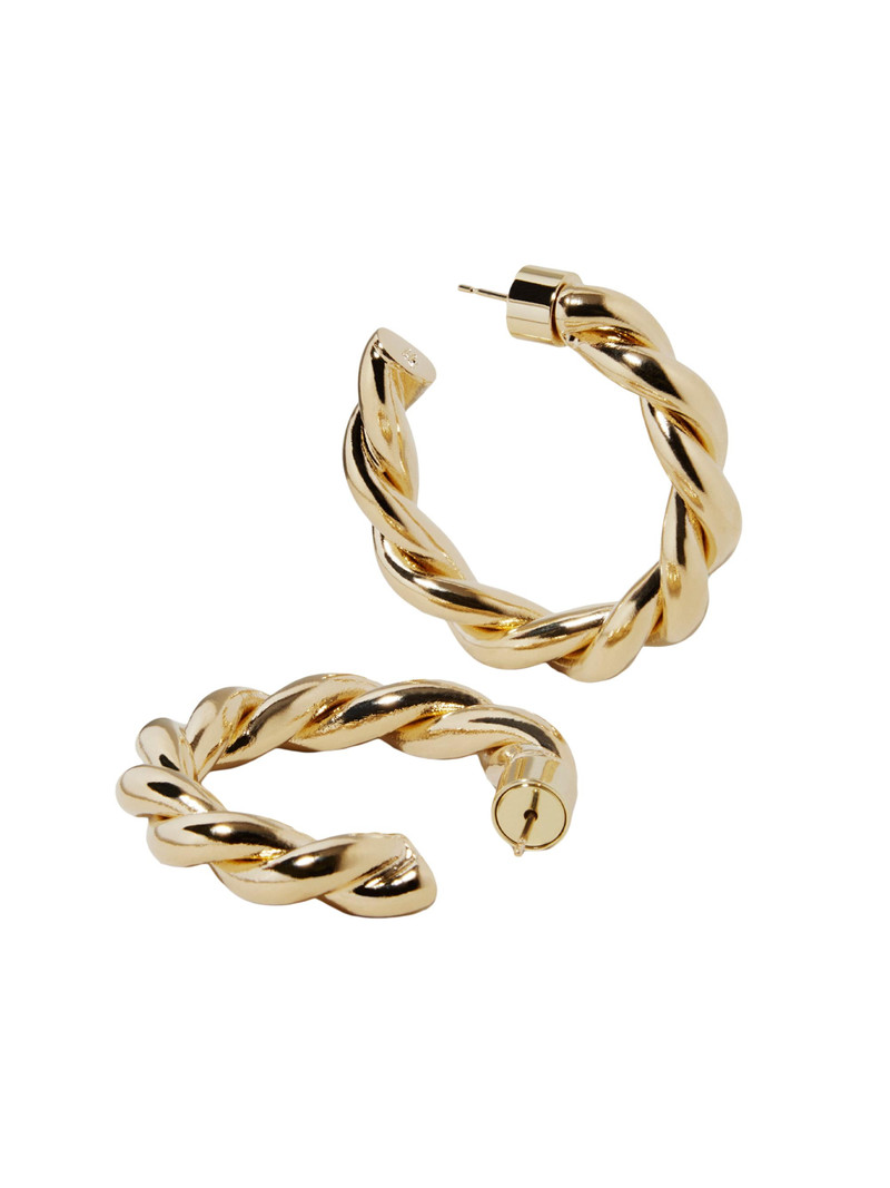 Women's Twisted Lilly 10K-Gold-Plated Huggie Earrings - Gold 4