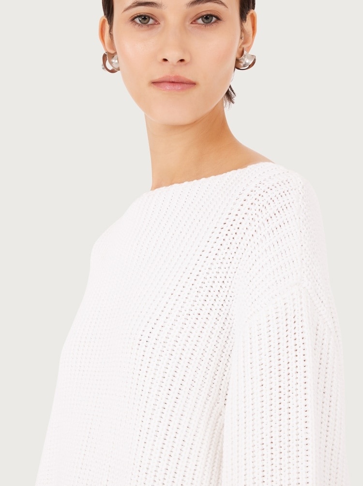RELAXED FIT BOAT NECK SWEATER - 4