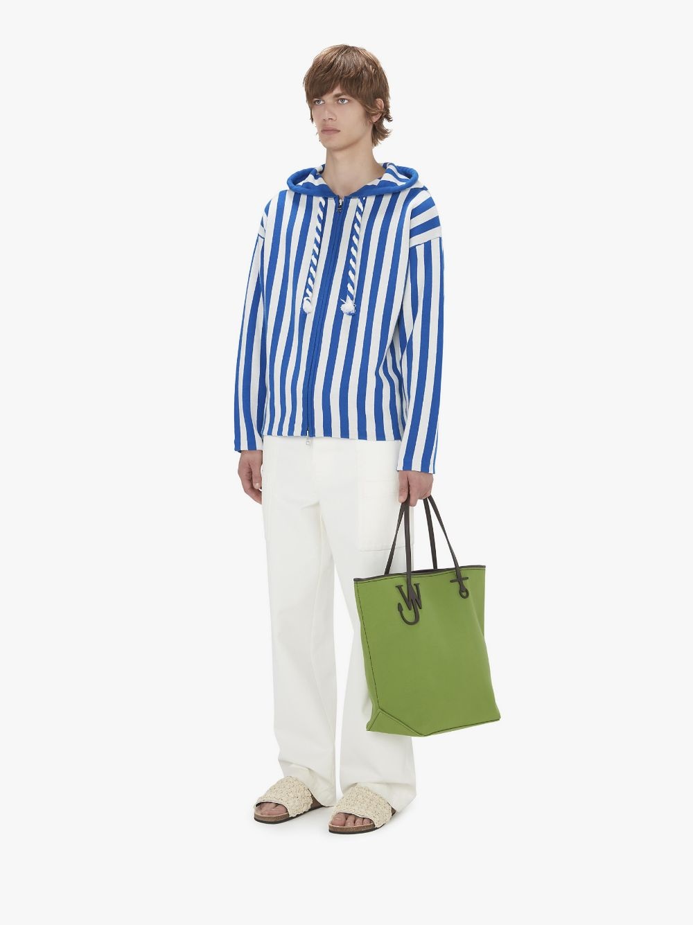 STRIPED ZIP FRONT ANCHOR HOODIE - 4
