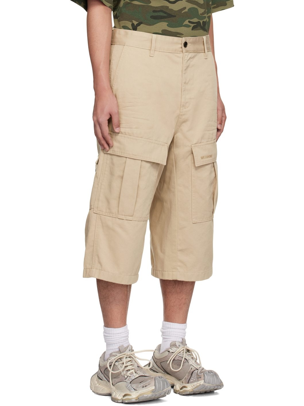 Beige Cargo Chino Shorts - 2
