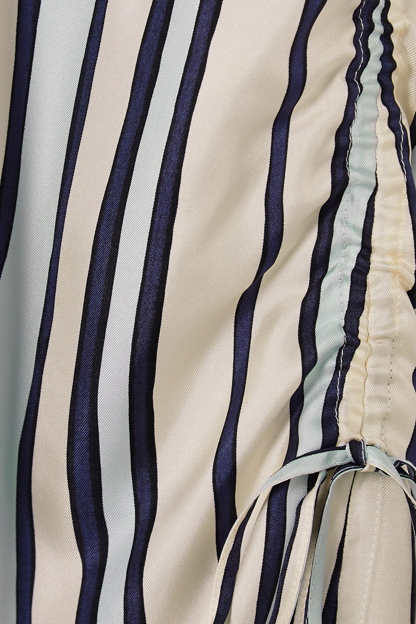 Ruched striped silk-twill top - 4