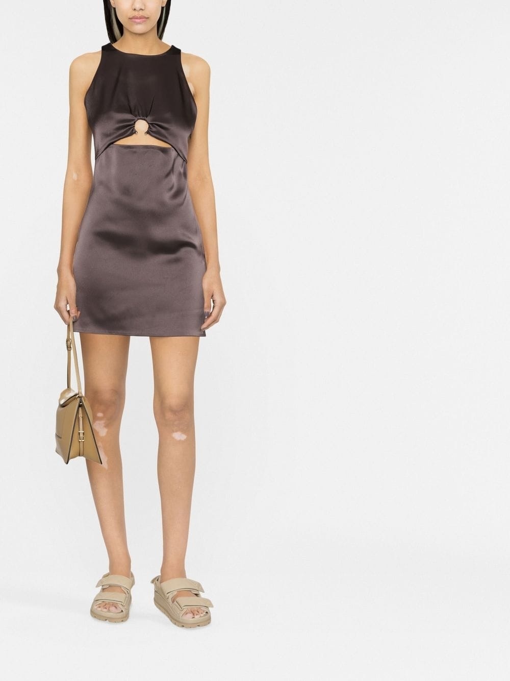 ring-detail cut-out mini dress - 2