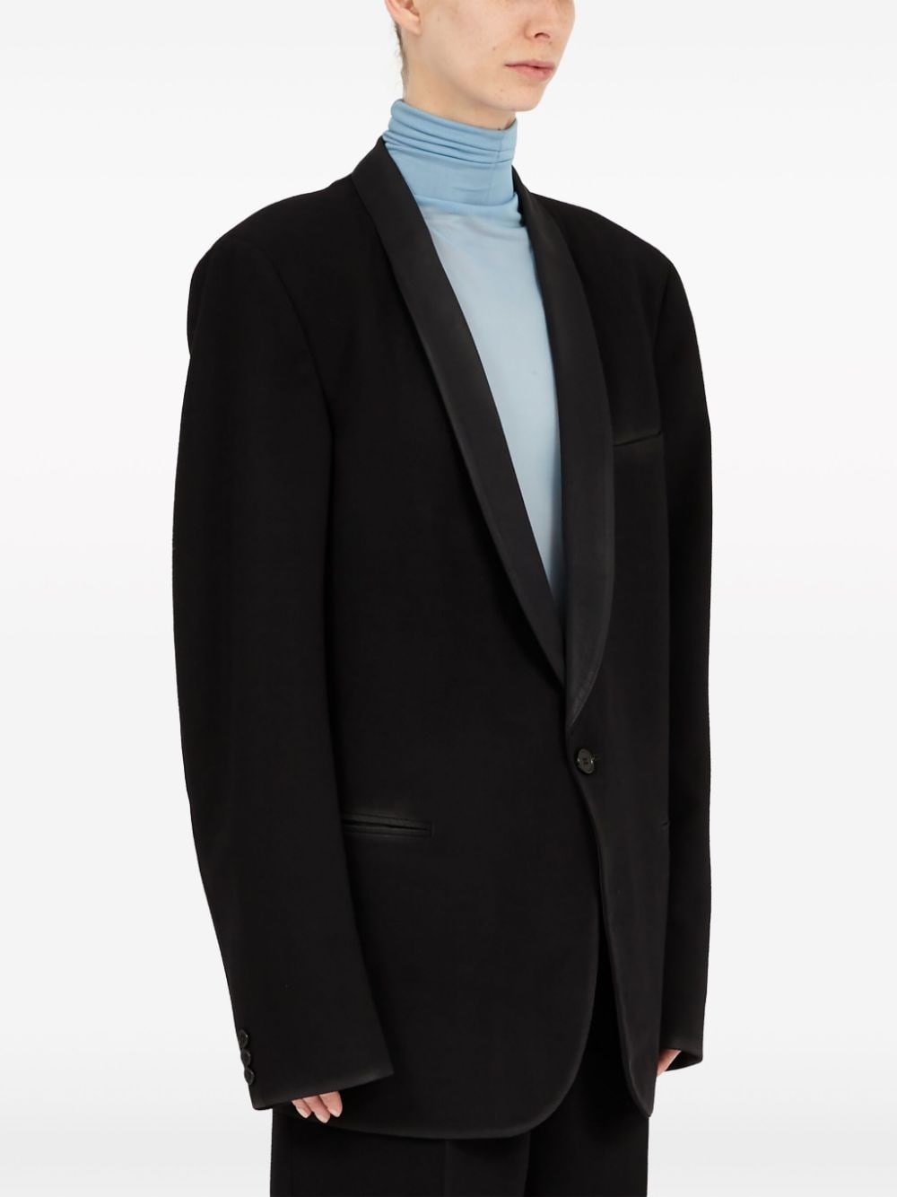 four-stitch logo single-breasted blazer - 3