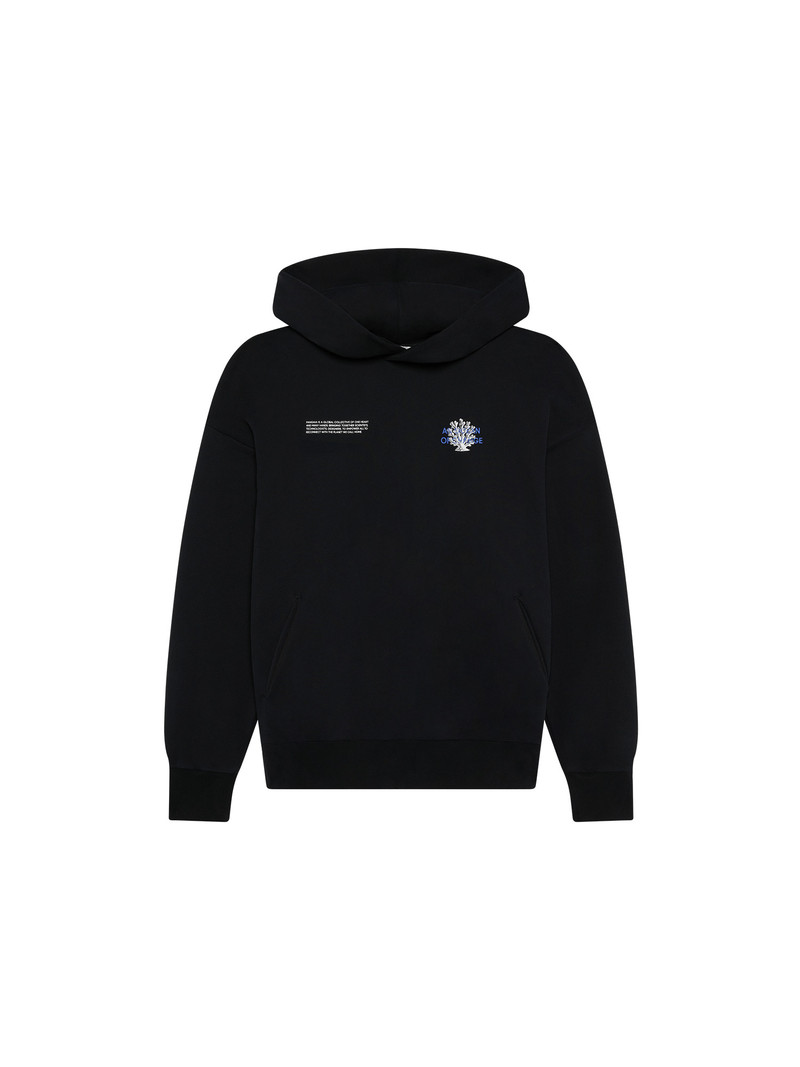 PANGAIA Womens Coral Gardeners Midweight Hoodie - Black outlook
