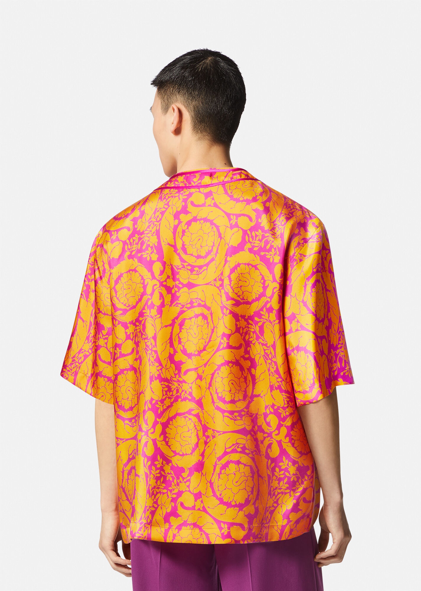 Barocco Silhouette Silk Shirt - 4