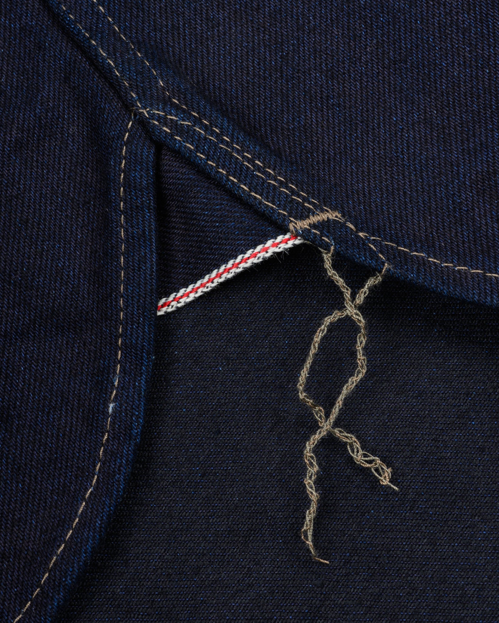 IHSH-295-IB 14oz Selvedge Denim Western Shirt - Indigo/Black - 12