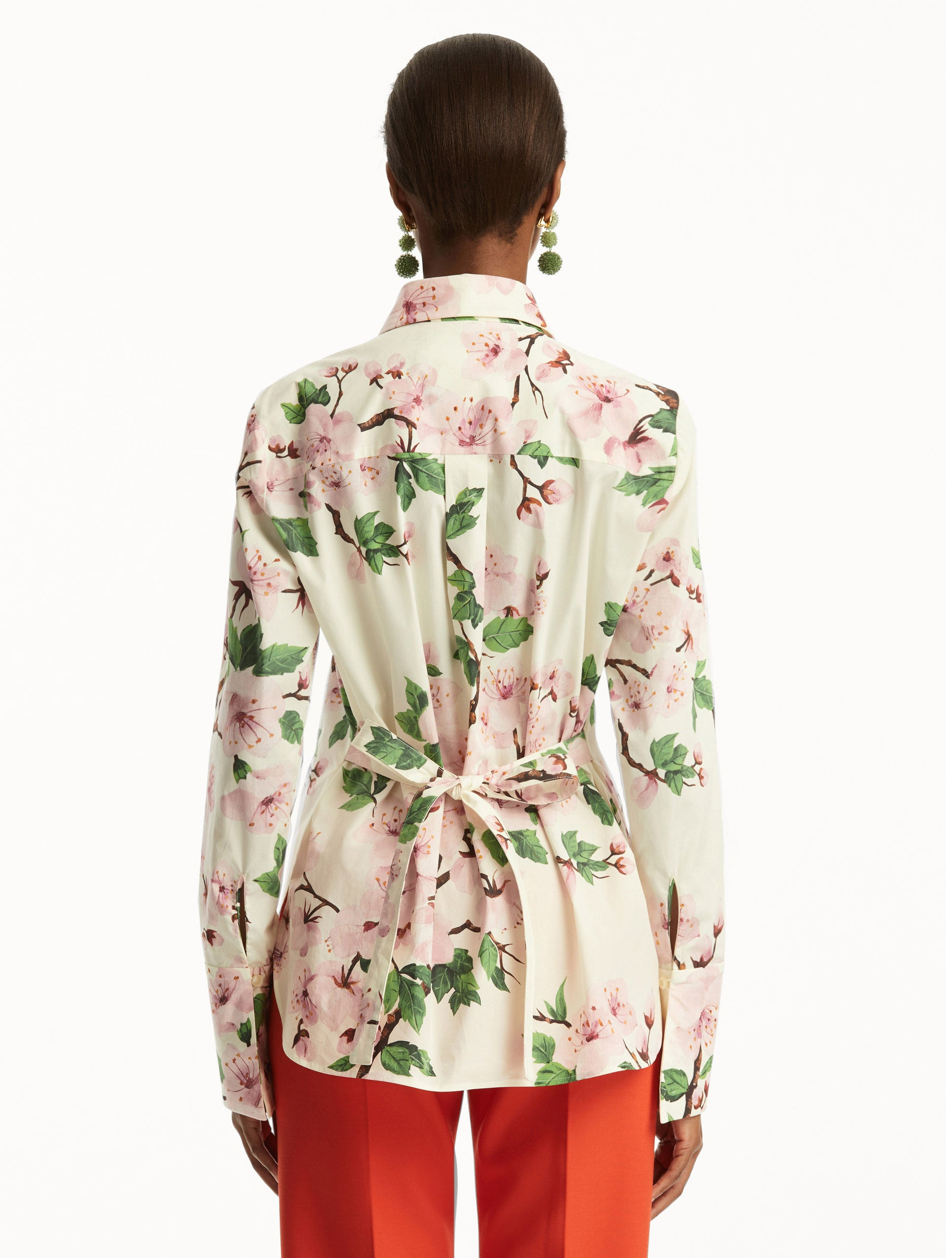 CHERRY BLOSSOM COTTON POPLIN BLOUSE - 4