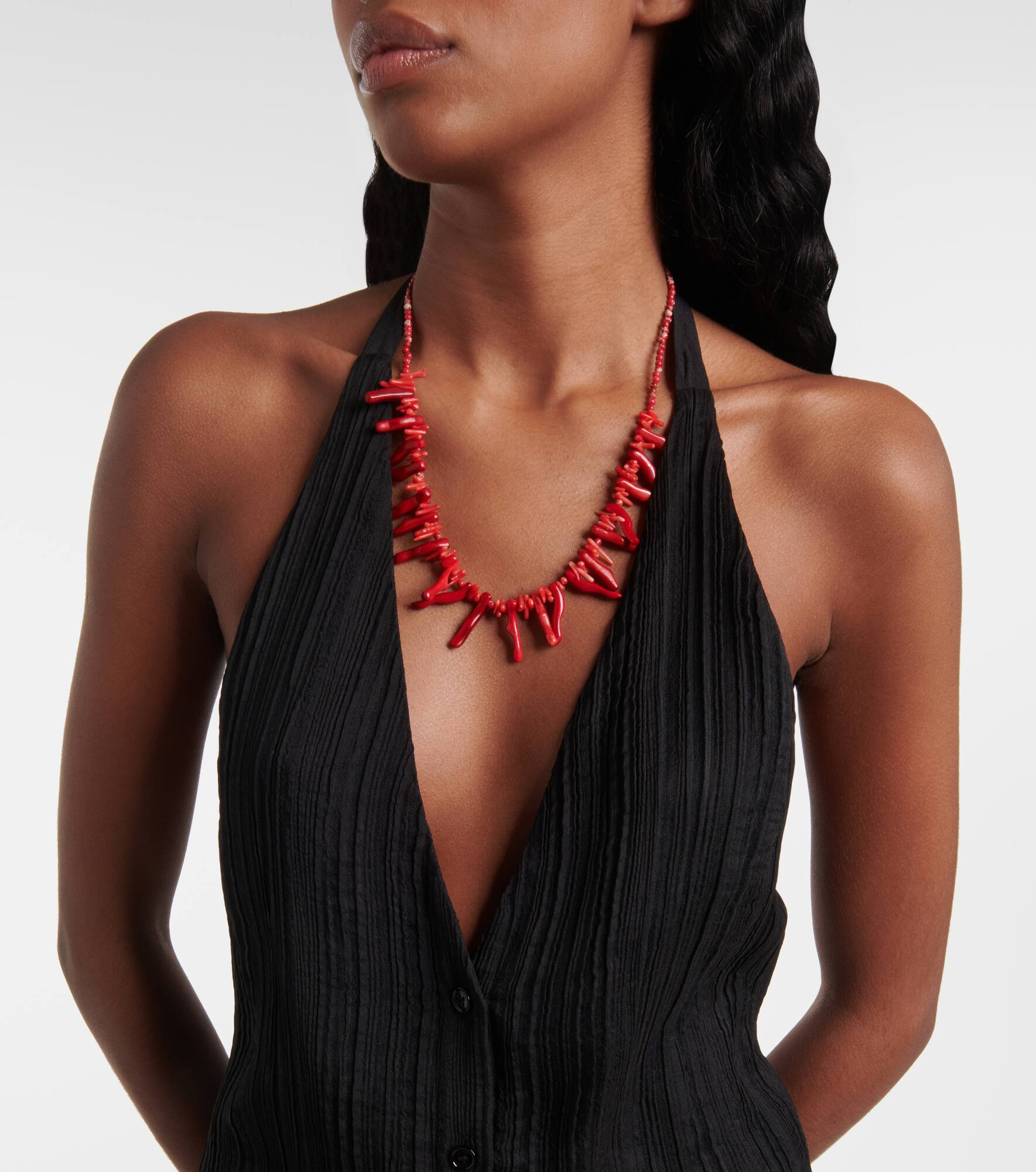 Suez pleated halterneck vest - 4