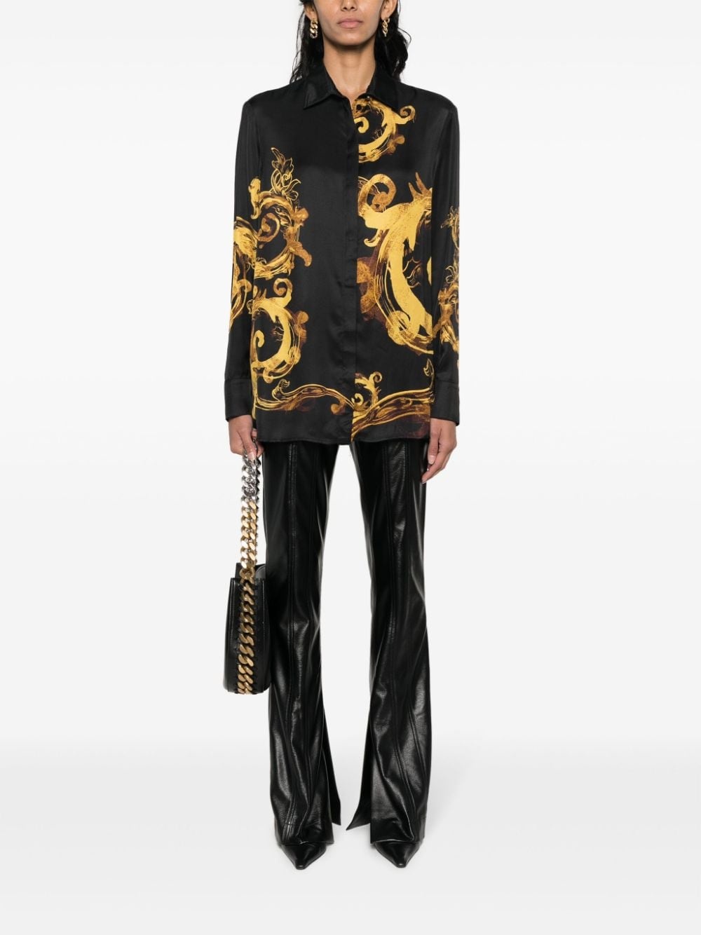 Chain Couture-print satin shirt - 2